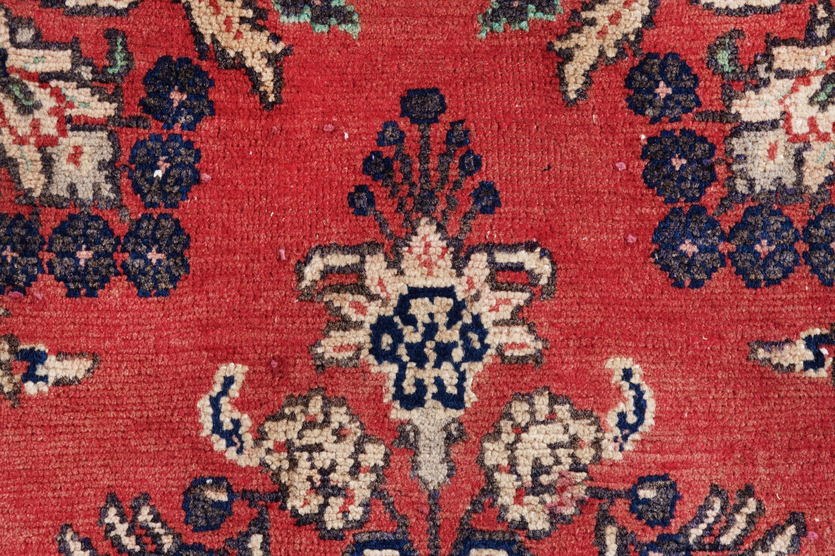 Persian Hamedan runner rug in deep red and burgundy, view 15 of 19