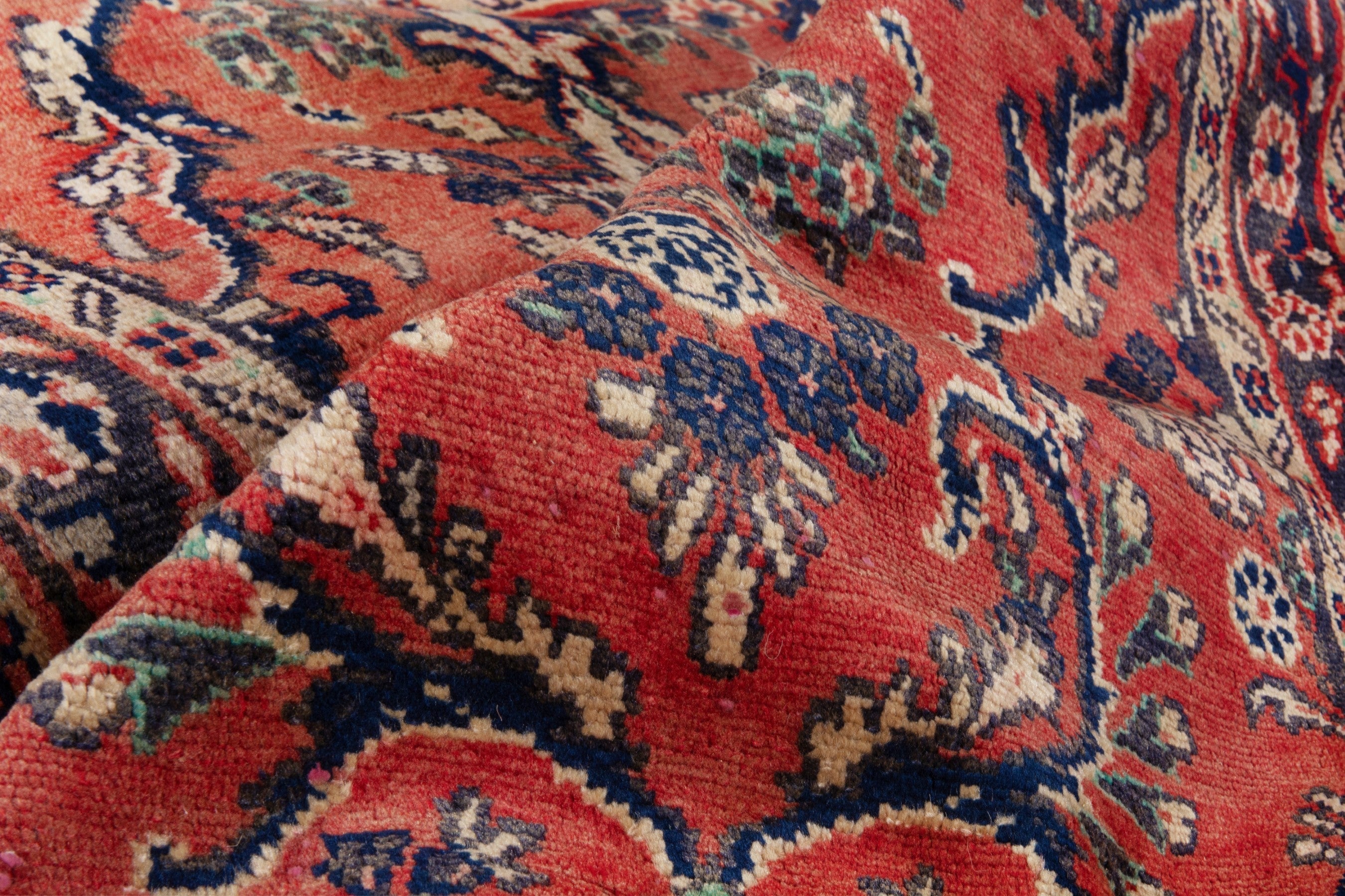 Persian Hamedan runner rug in deep red and burgundy, view 17 of 19