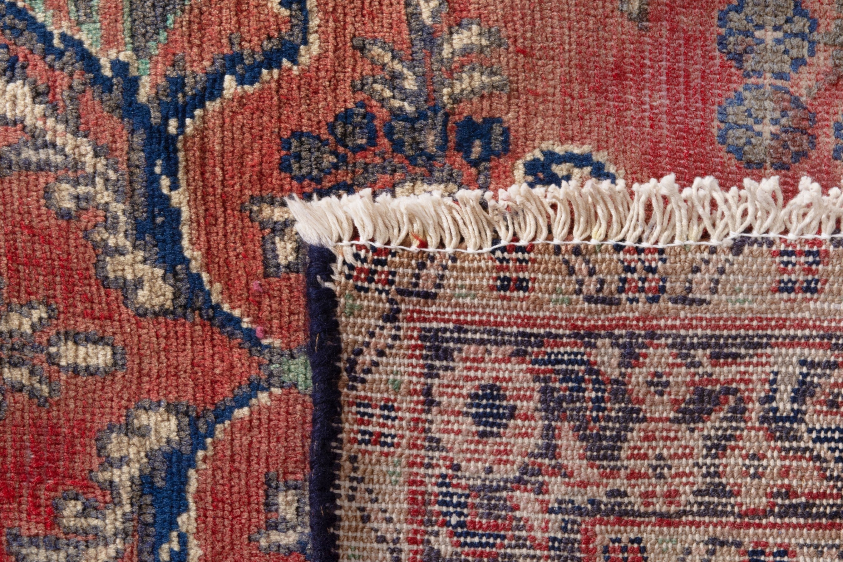 Persian Hamedan runner rug in deep red and burgundy, view 19 of 19