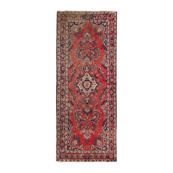 Persian Hamadan runner rug in deep red and burgundy, 2'9" x 6'11"