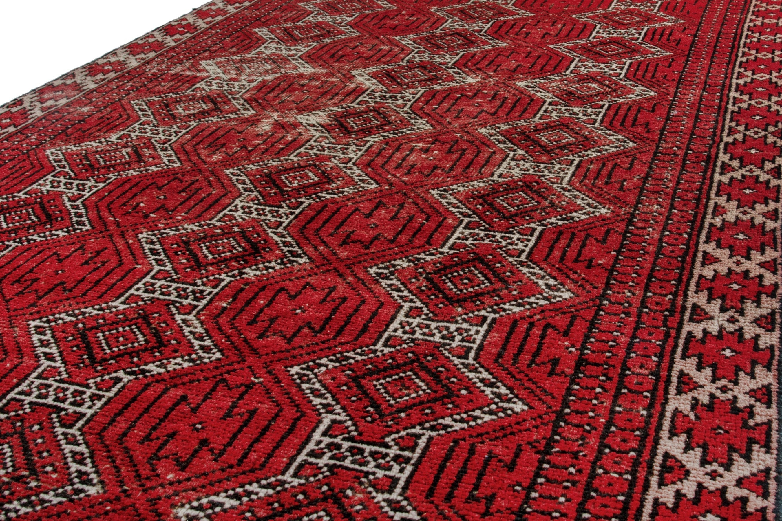 Persian Ferdos accent rug in deep red and cream, view 10 of 17