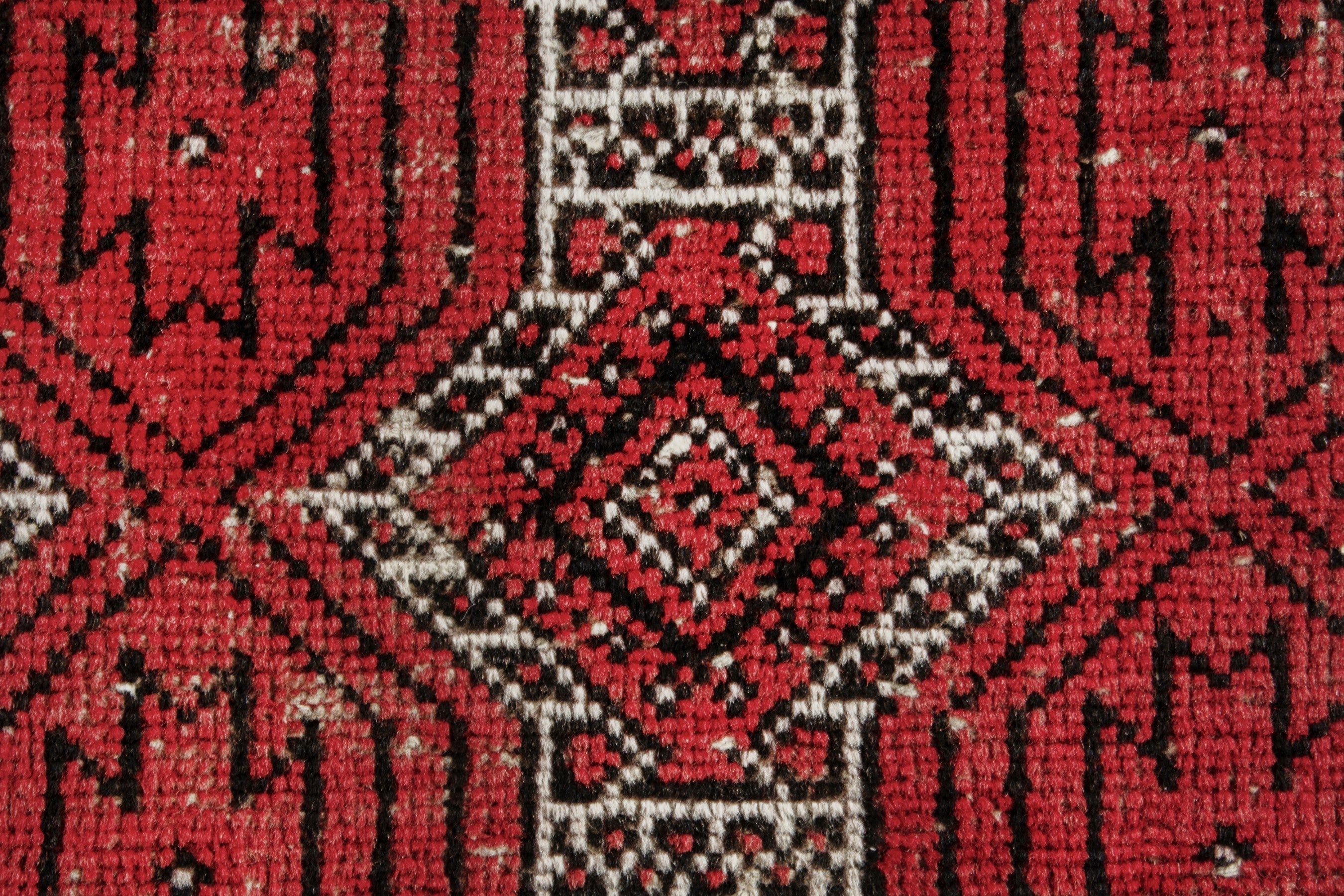 Persian Ferdos accent rug in deep red and cream, view 11 of 17