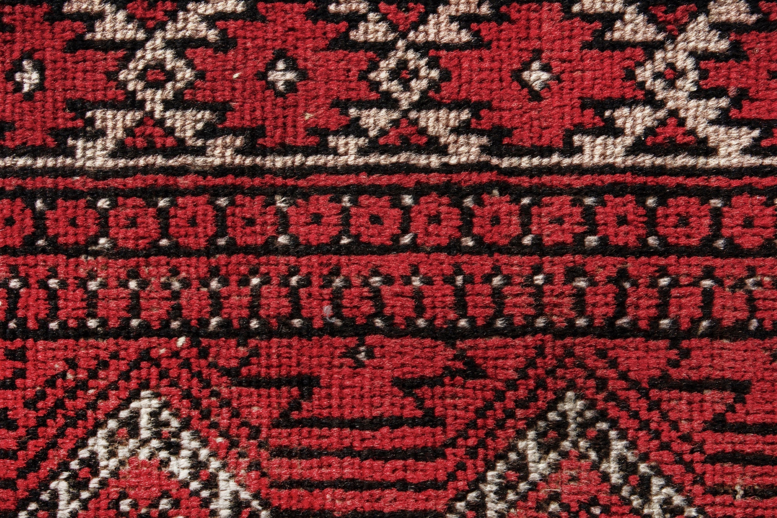 Persian Ferdos accent rug in deep red and cream, view 12 of 17