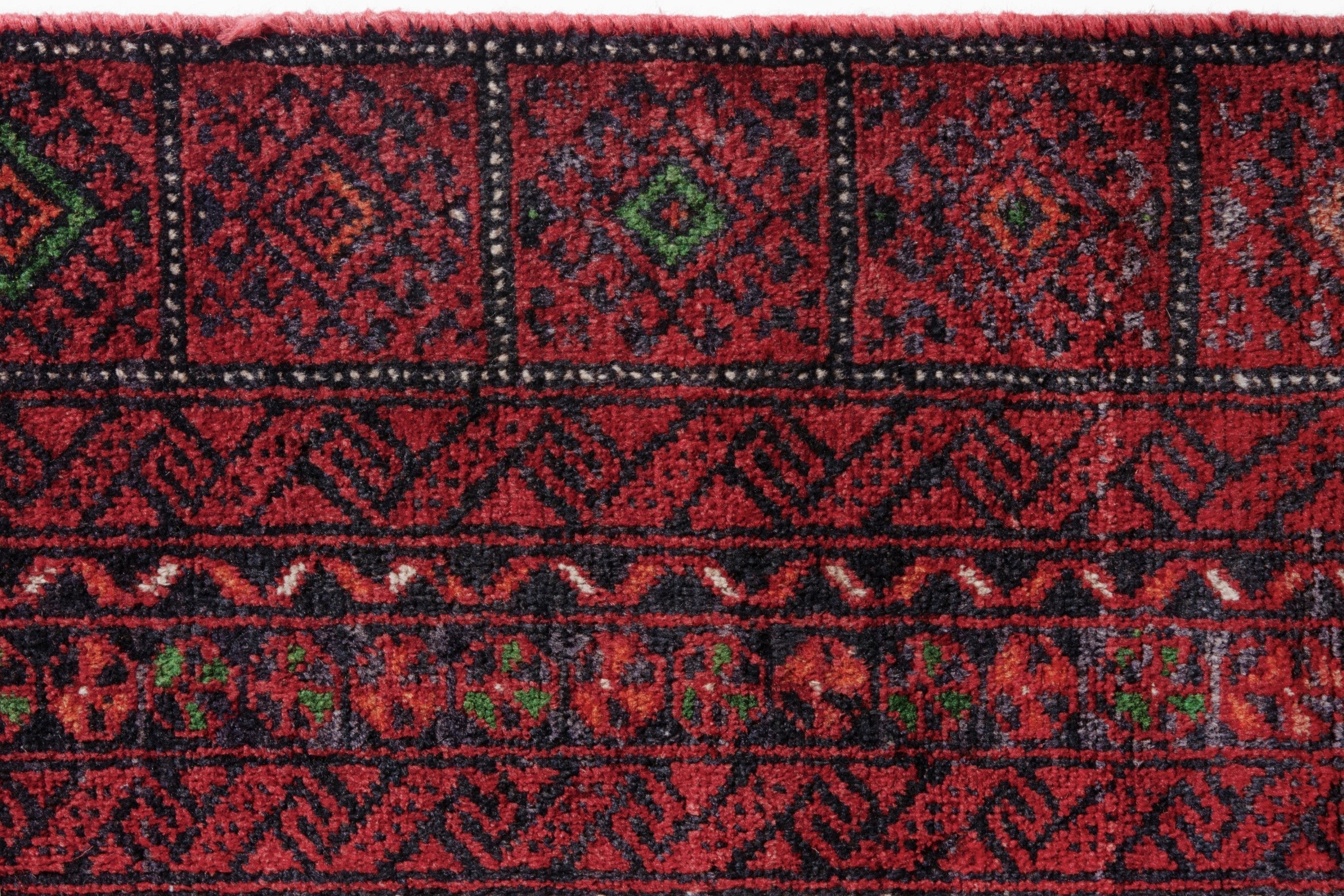Persian Baluch accent rug in burgundy and cream, view 13 of 19