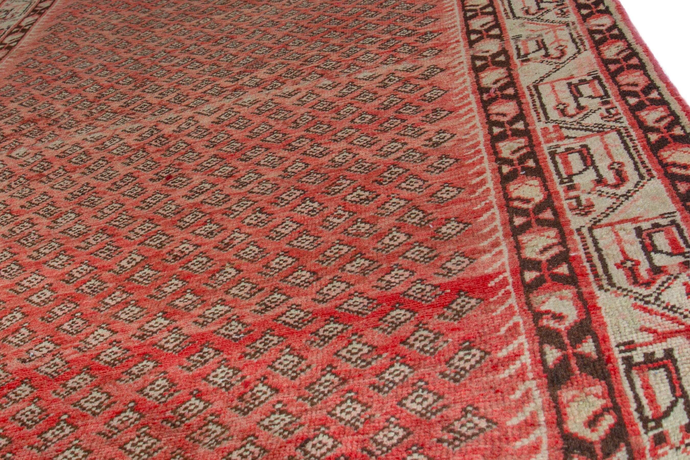 Persian Arak runner rug in rust and deep red, view 10 of 18