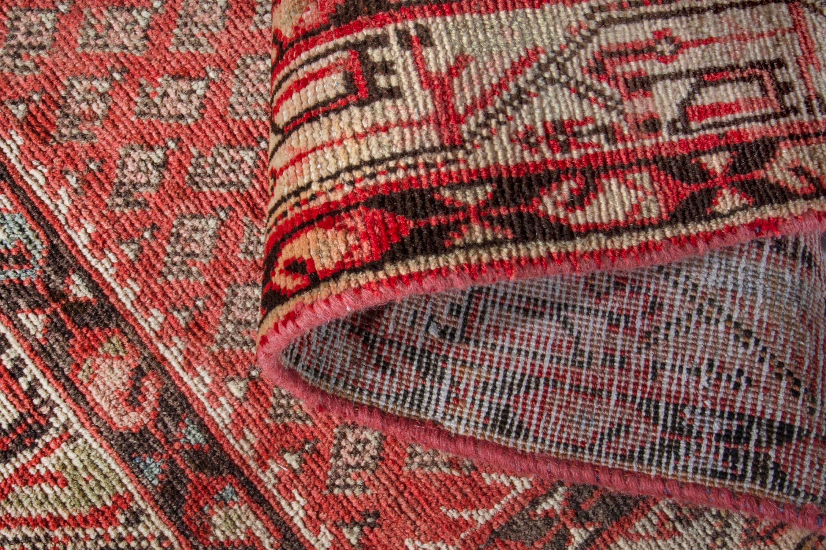 Persian Arak runner rug in rust and deep red, view 16 of 18