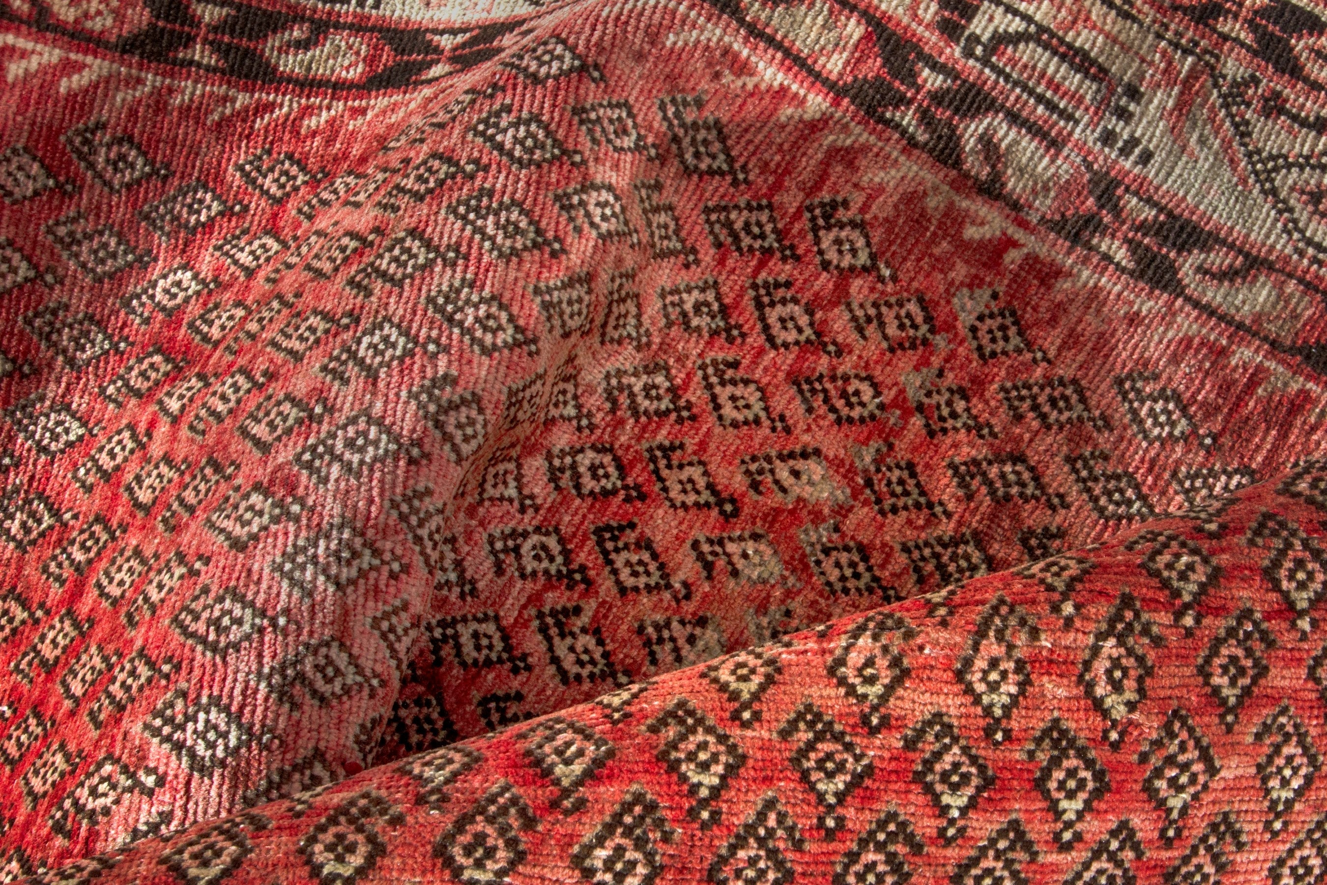 Persian Arak runner rug in rust and deep red, view 17 of 18
