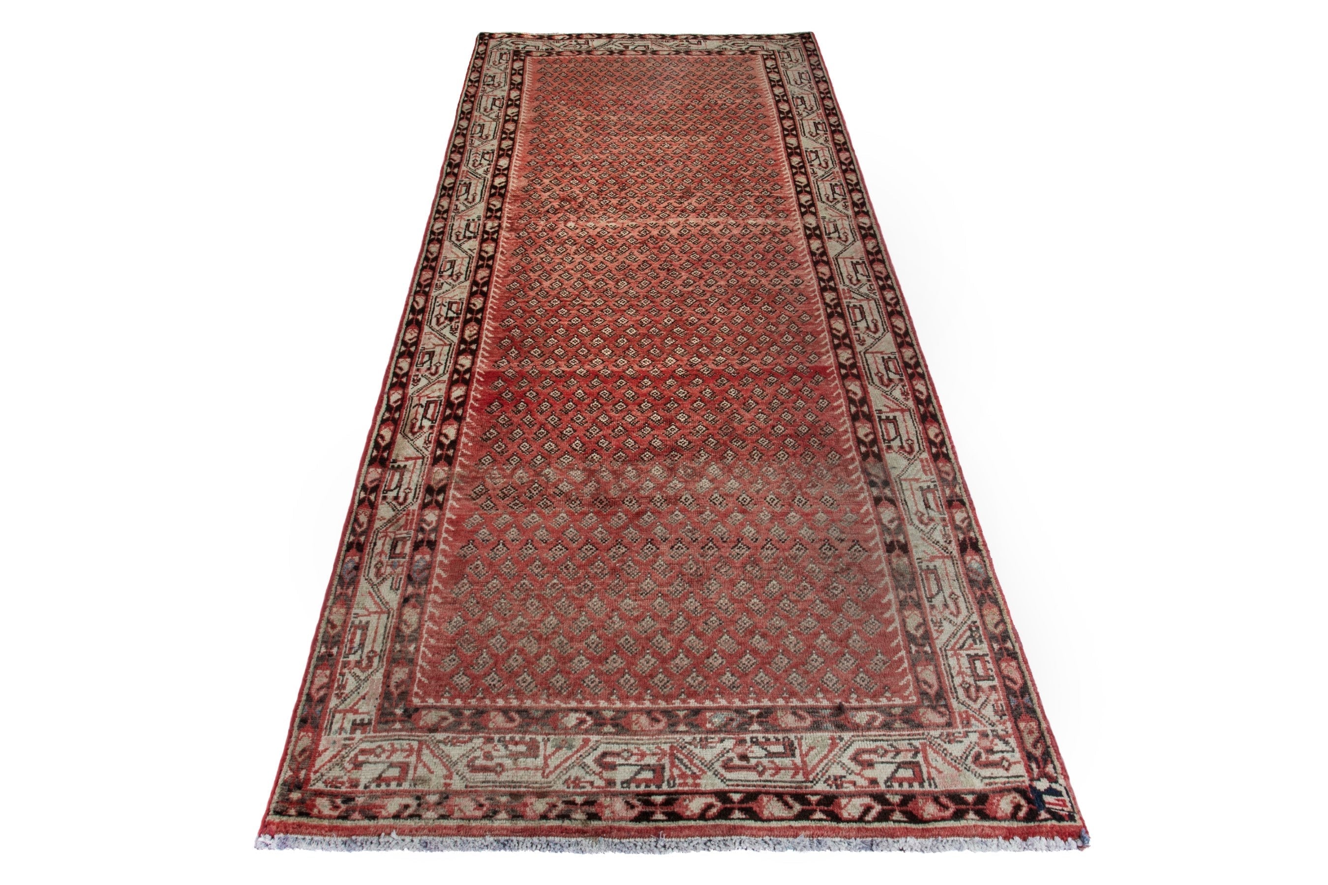 Persian Arak runner rug in rust and deep red, view 3 of 18