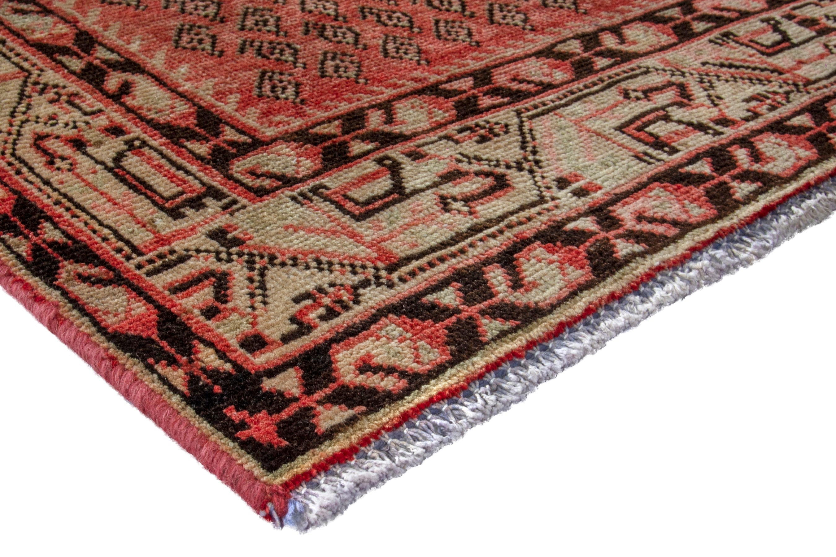 Persian Arak runner rug in rust and deep red, view 4 of 18