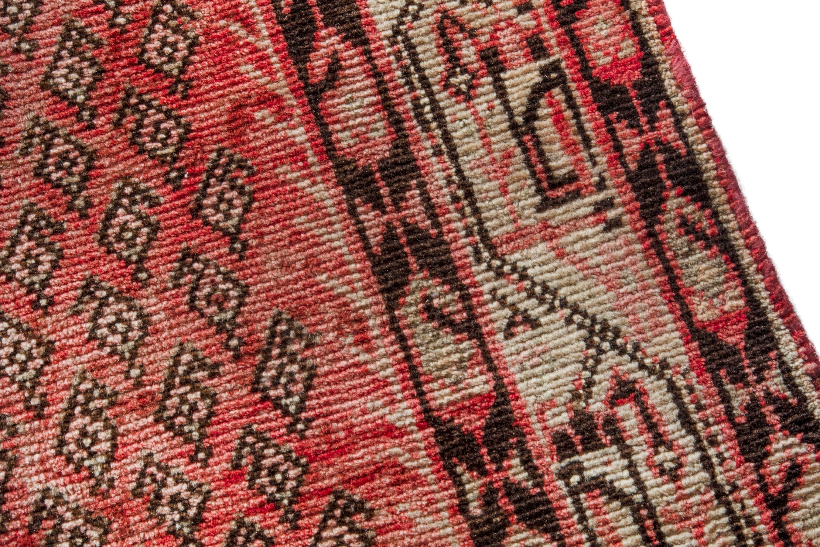 Persian Arak runner rug in rust and deep red, view 7 of 18