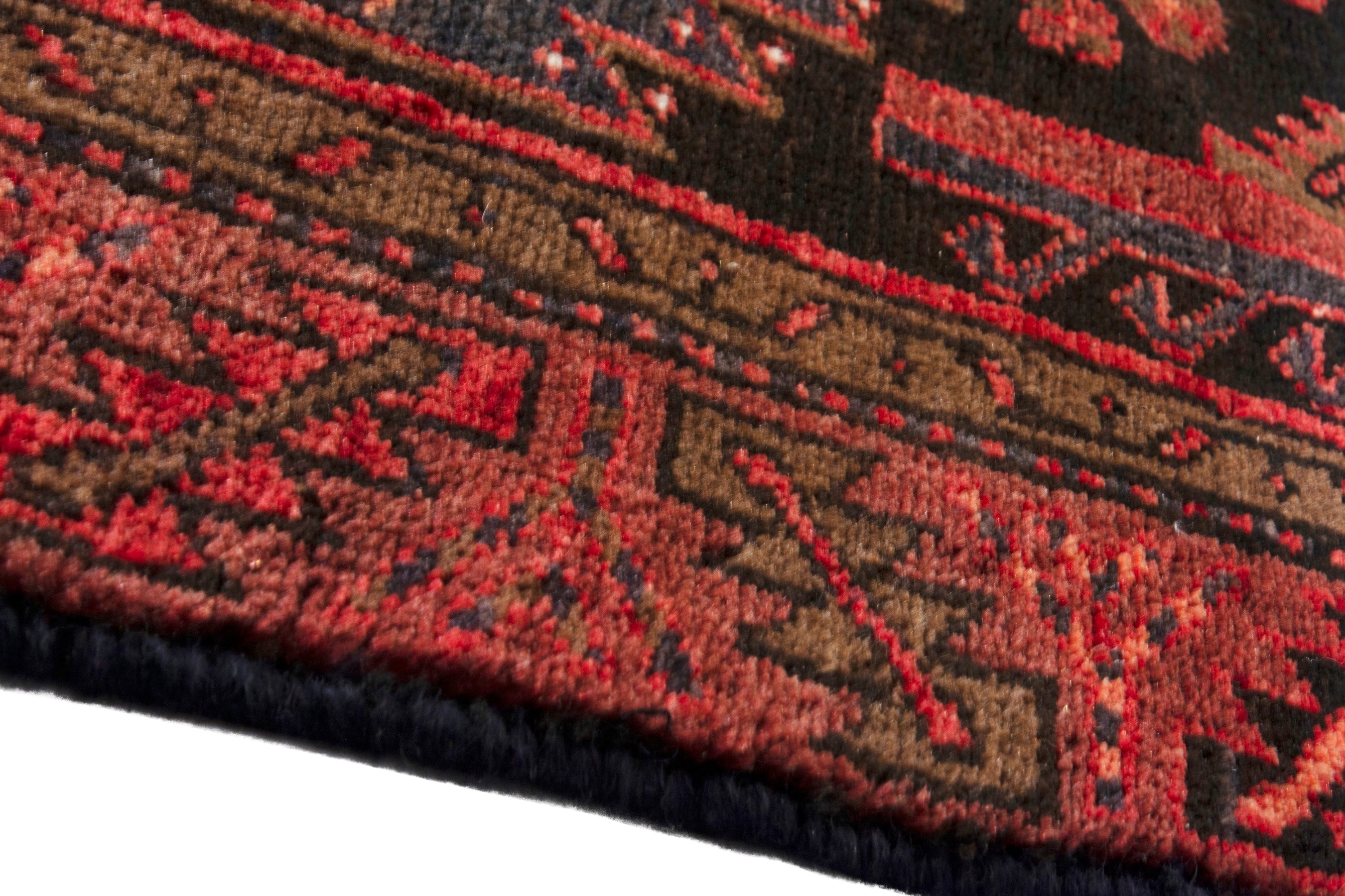 Persian Hamedan runner rug in burgundy and deep red, view 8 of 19