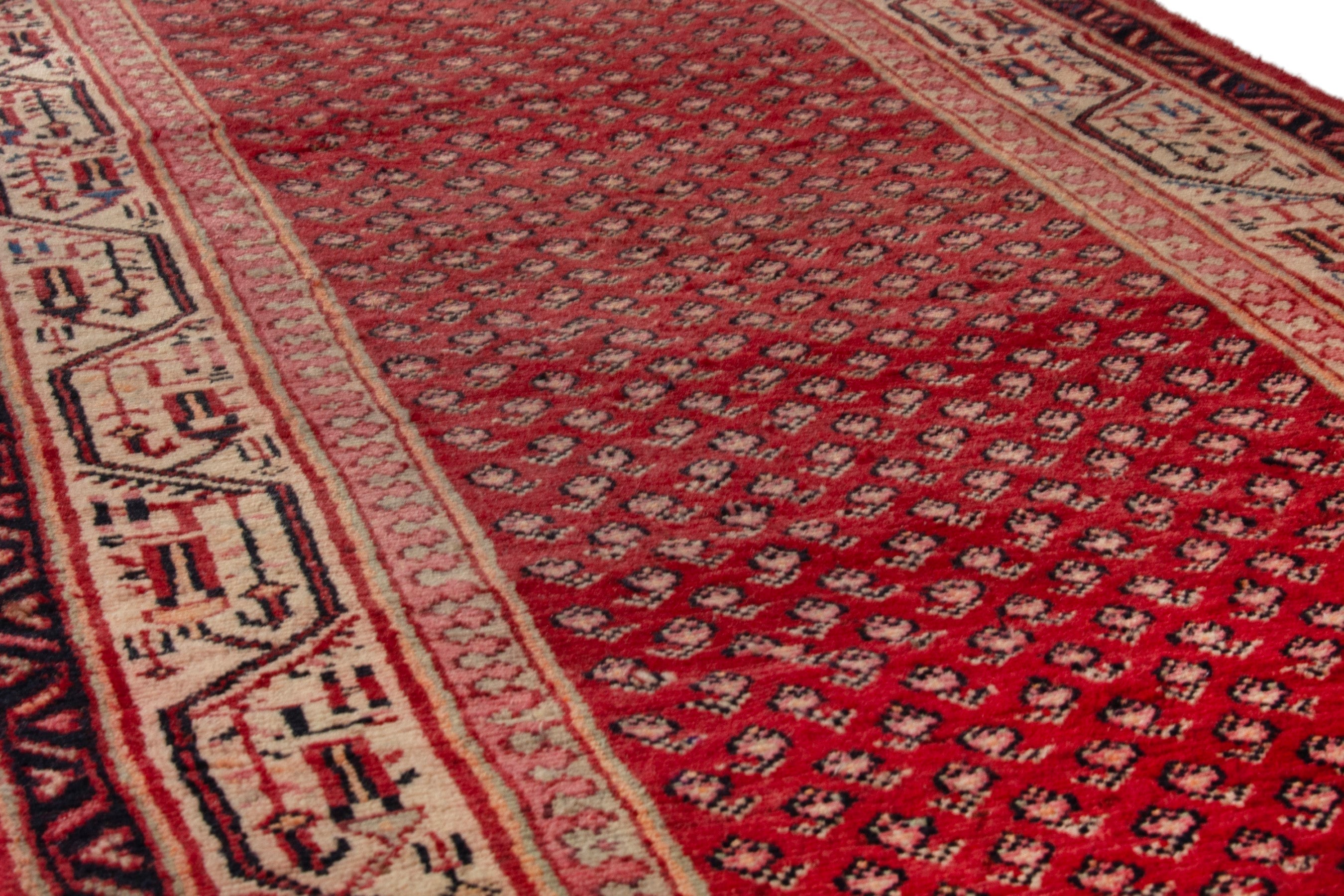 Persian Arak runner rug in deep red and antique gold, view 10 of 18