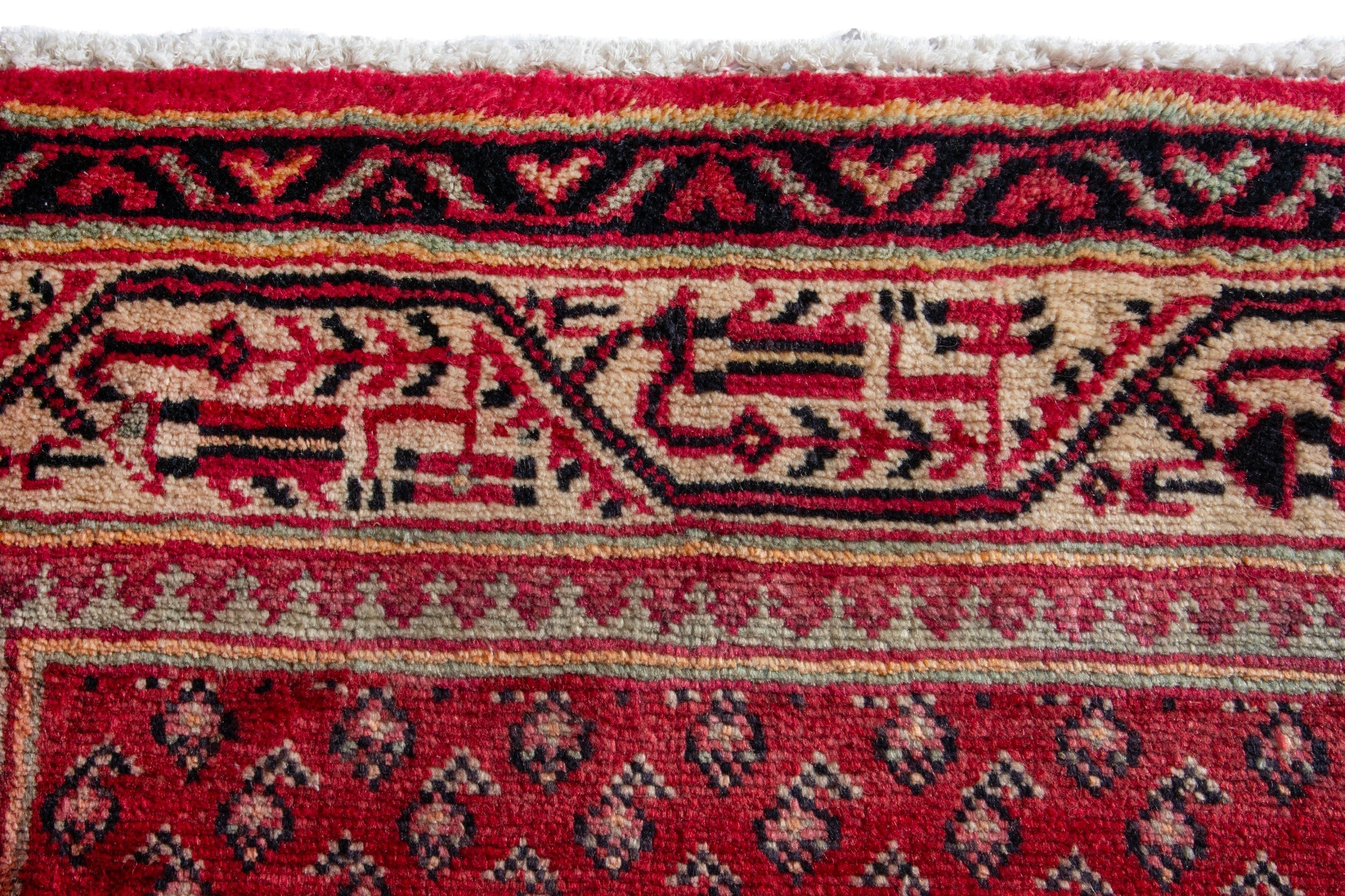 Persian Arak runner rug in deep red and antique gold, view 13 of 18