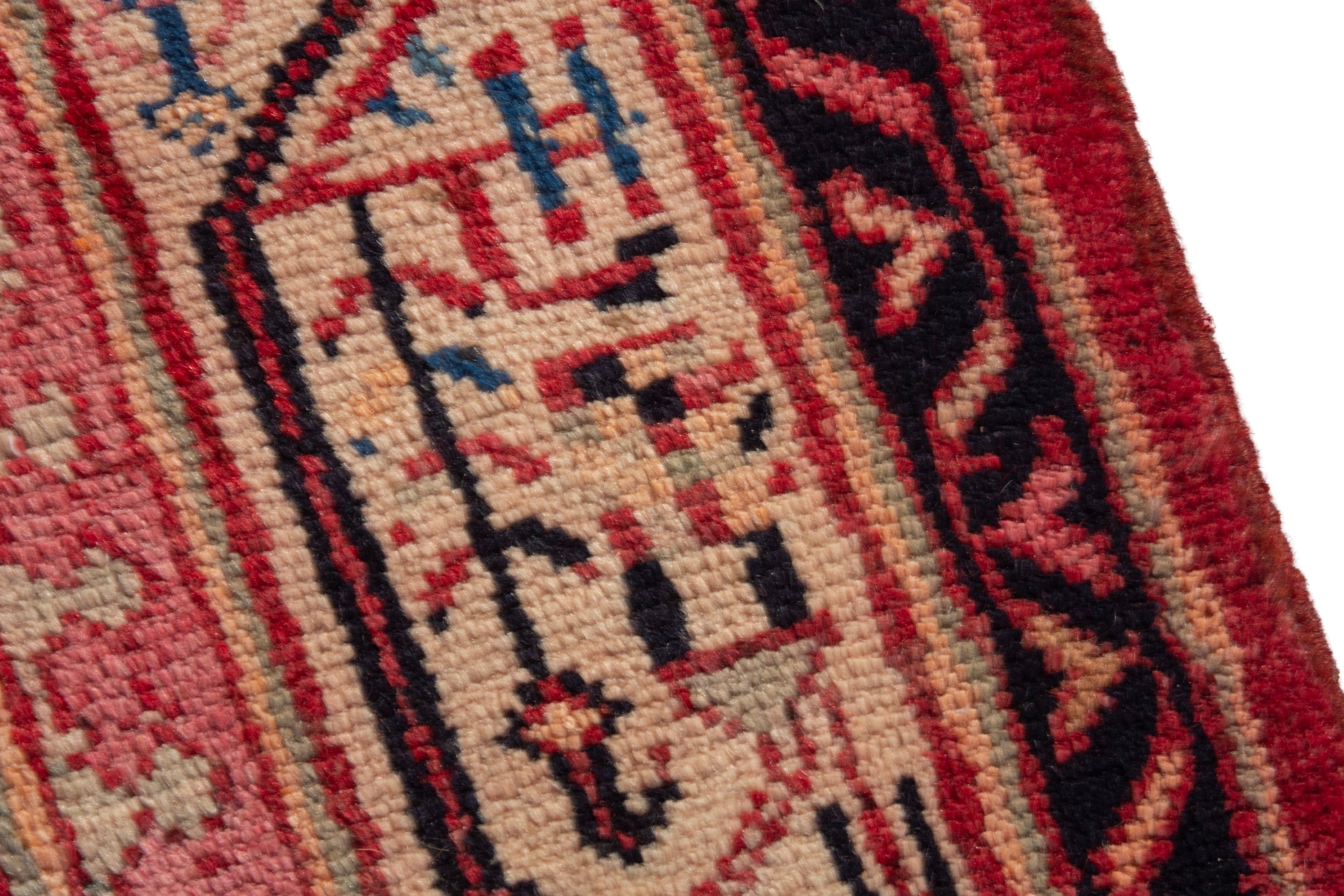 Persian Arak runner rug in deep red and antique gold, view 7 of 18