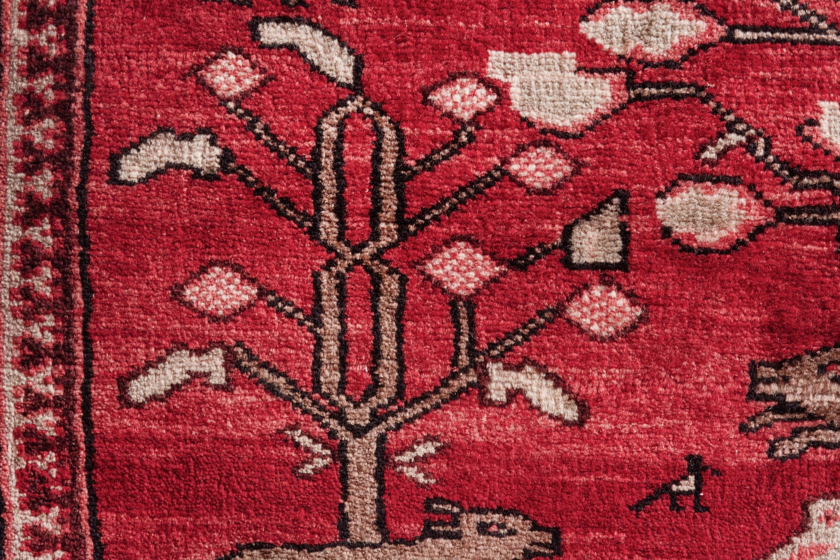 Persian Hamedan runner rug in deep red and navy, view 13 of 21