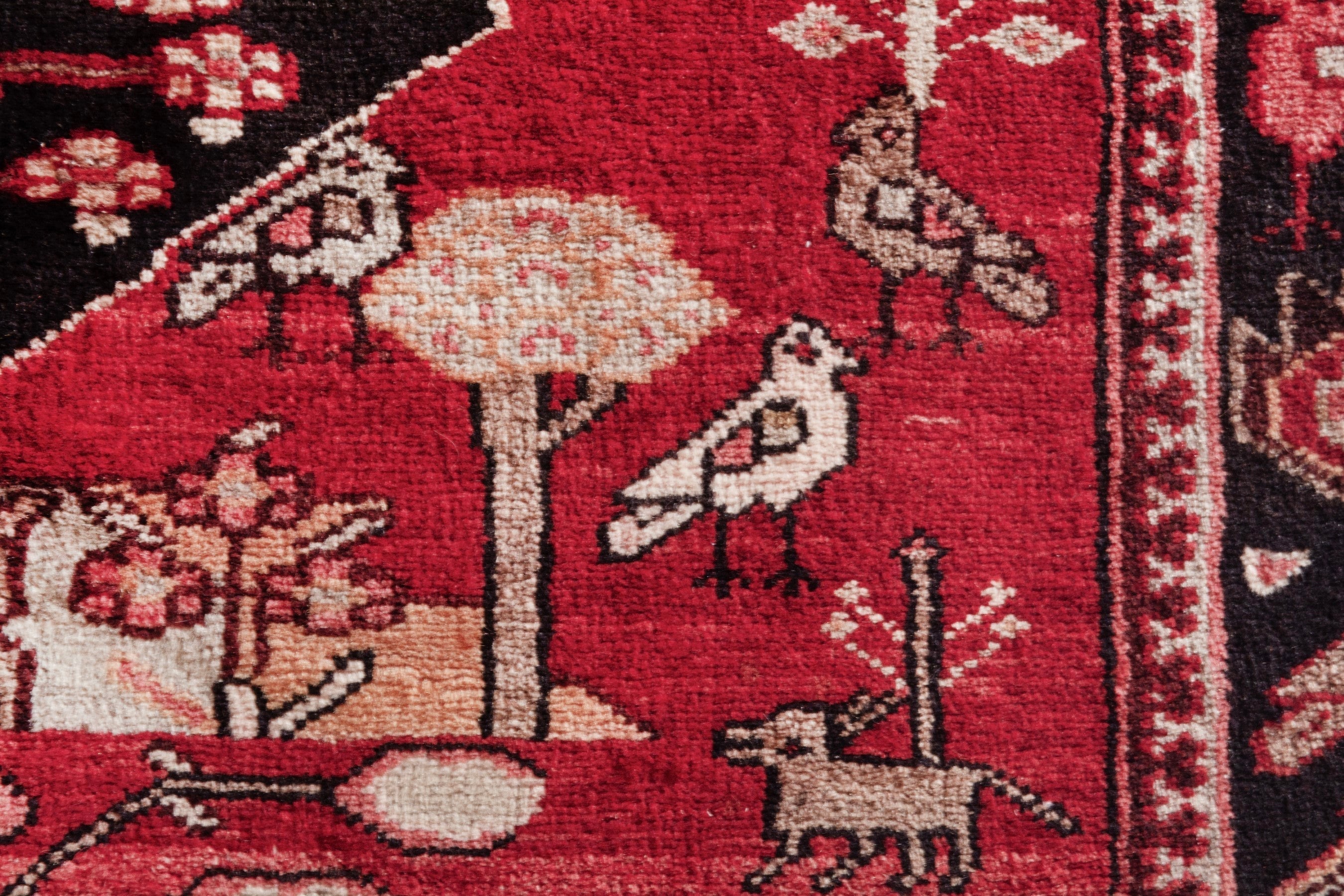 Persian Hamedan runner rug in deep red and navy, view 14 of 21