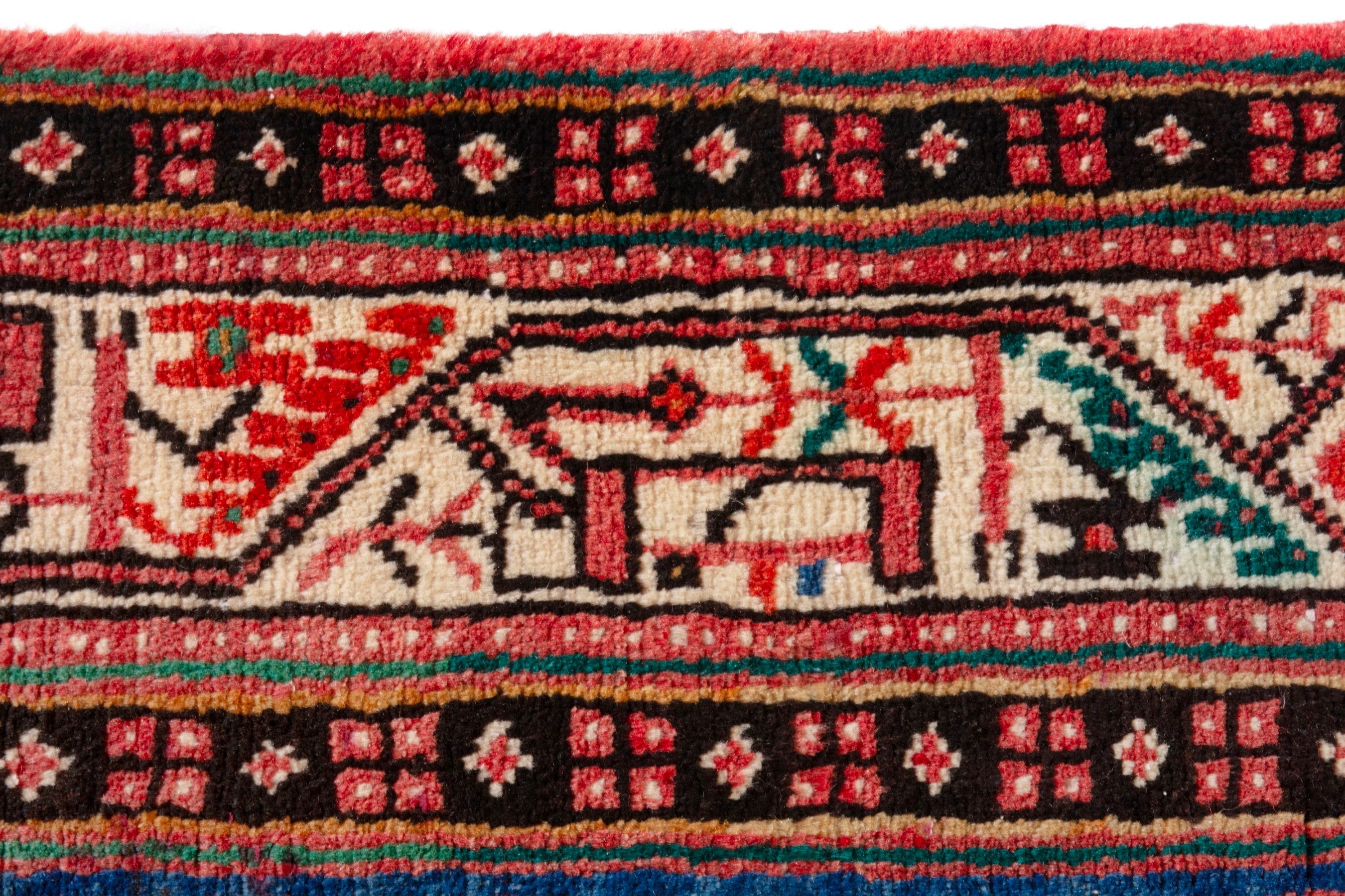 Persian Arak runner rug in deep red and cream, view 12 of 21