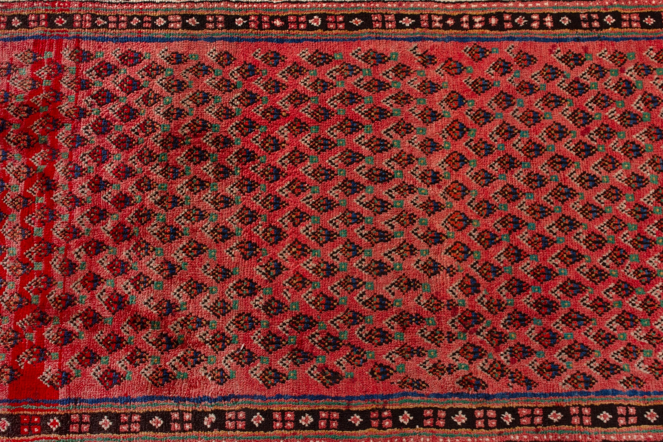Persian Arak runner rug in deep red and cream, view 14 of 21