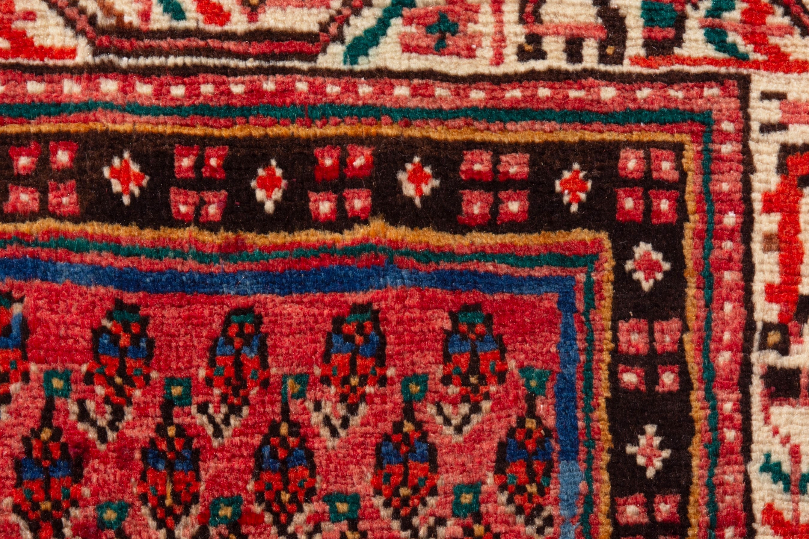 Persian Arak runner rug in deep red and cream, view 15 of 21