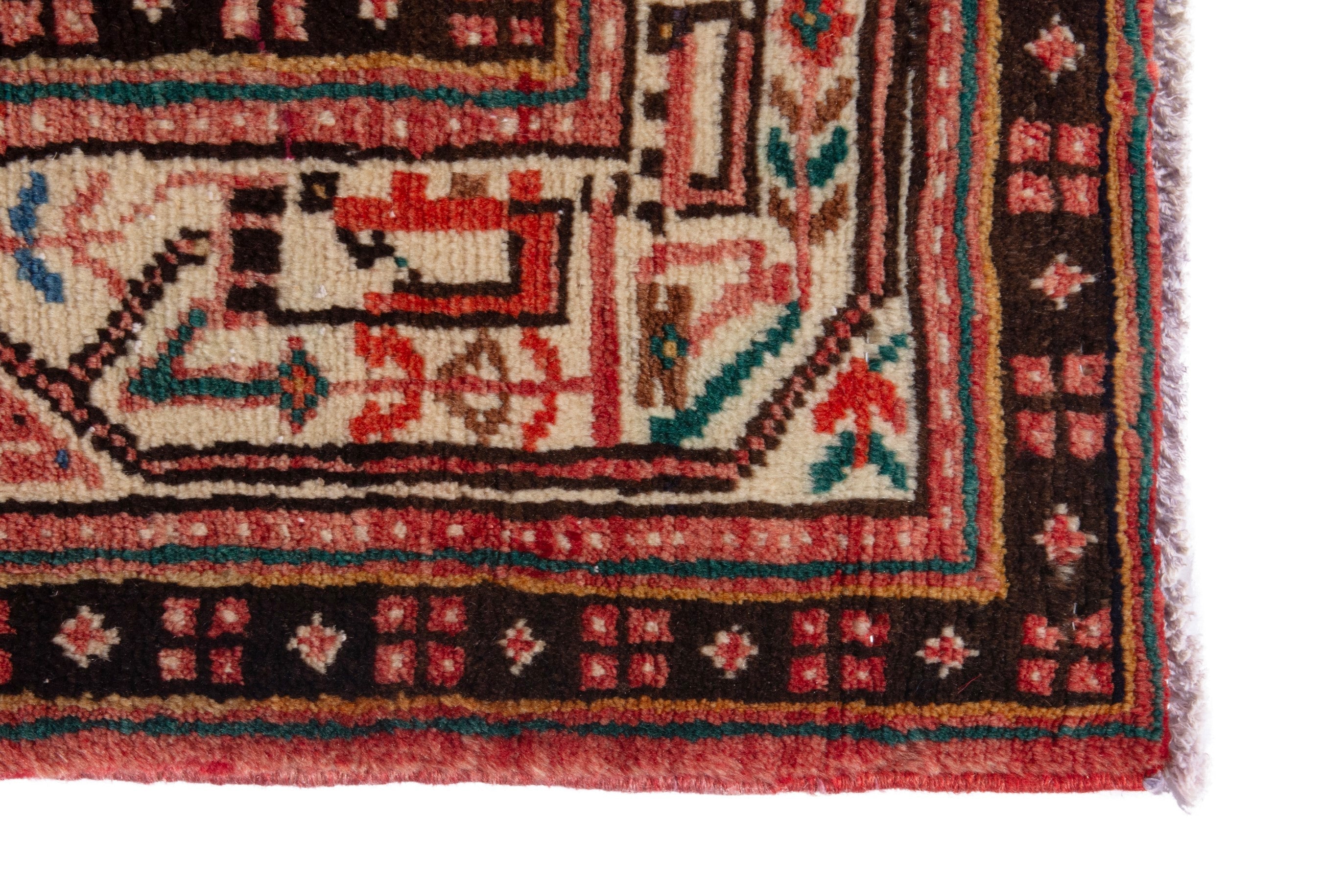 Persian Arak runner rug in deep red and cream, view 7 of 21