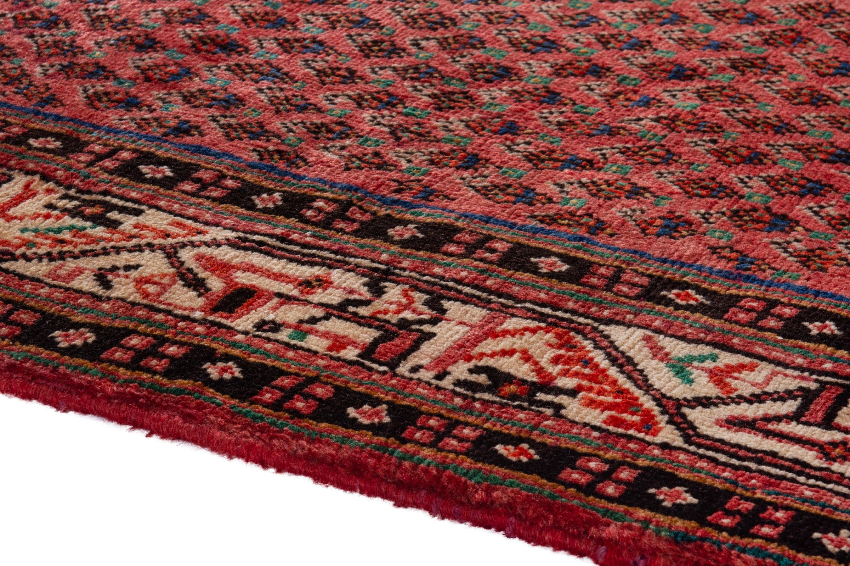 Persian Arak runner rug in deep red and cream, view 6 of 21
