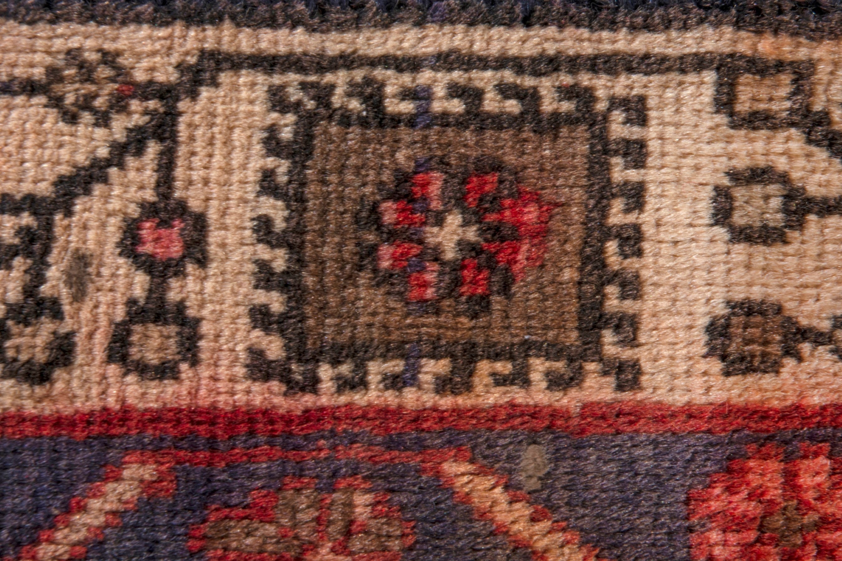 Persian Ardabil runner rug in deep red and antique gold, view 16 of 25