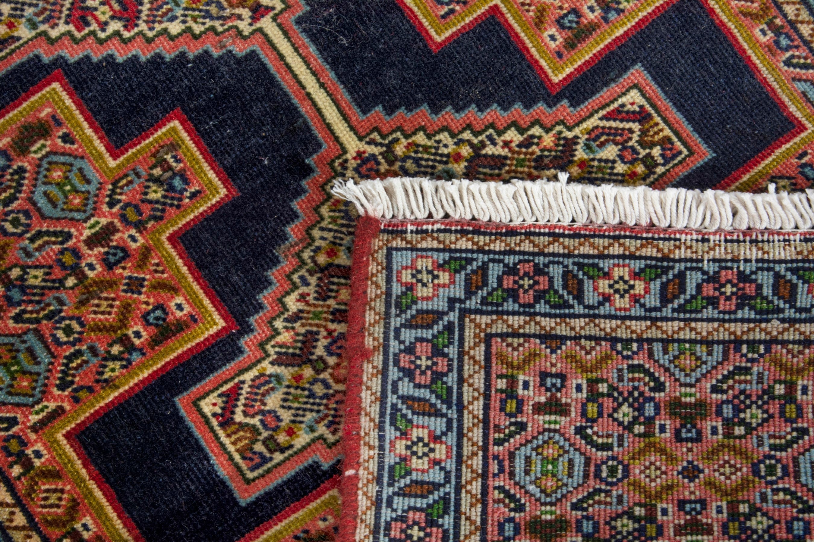 Persian Sanandaj runner rug in black and terracotta, view 20 of 20