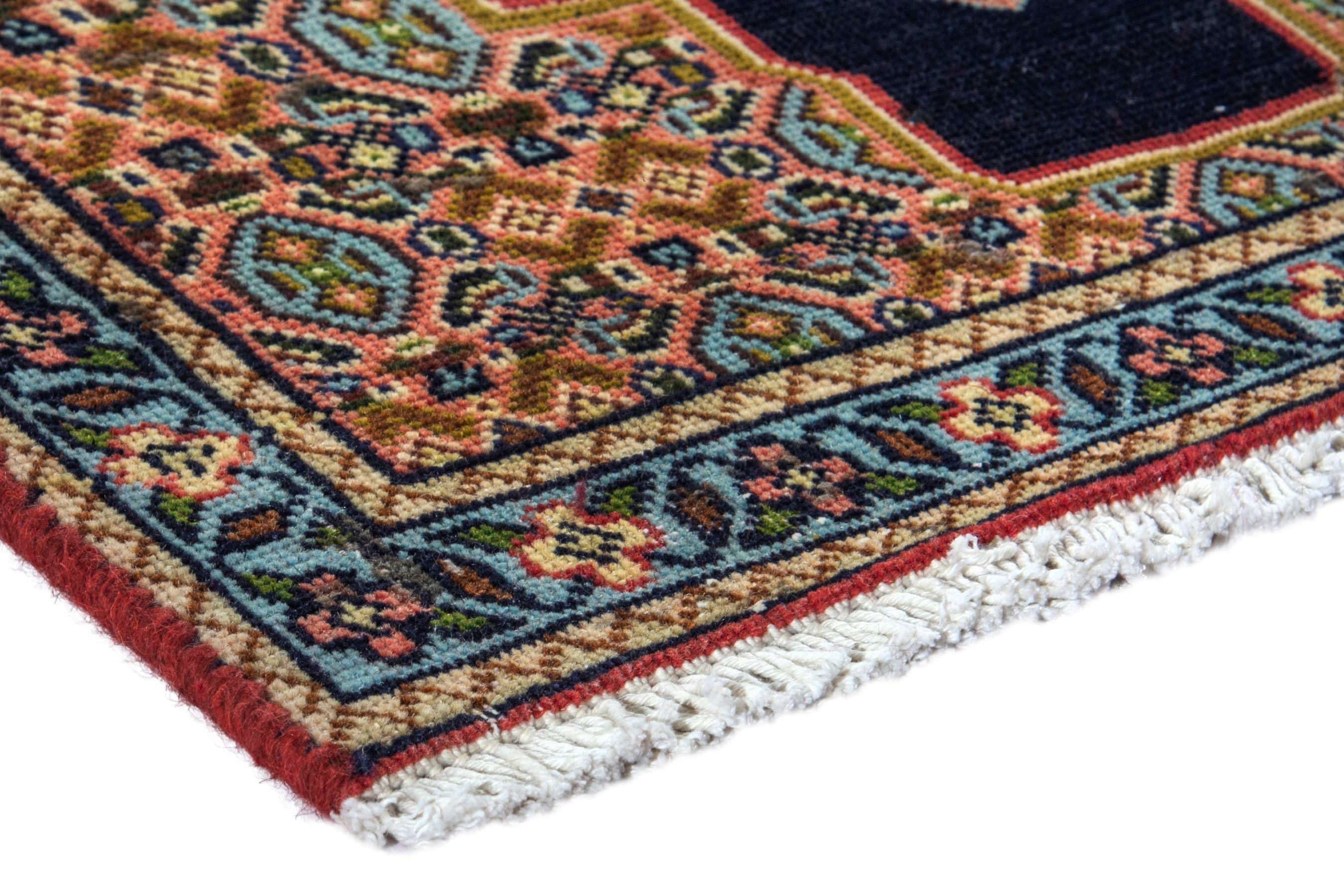 Persian Sanandaj runner rug in black and terracotta, view 4 of 20