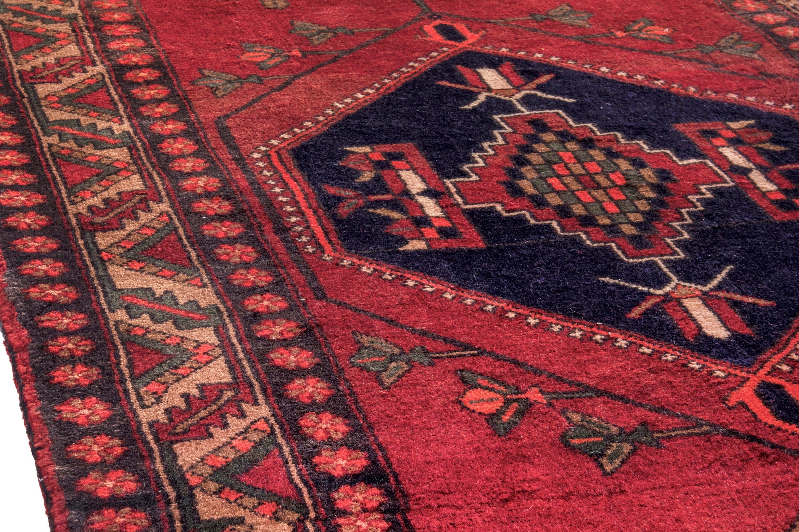 Persian Azerbaijan runner rug in deep red and burgundy, view 8 of 27