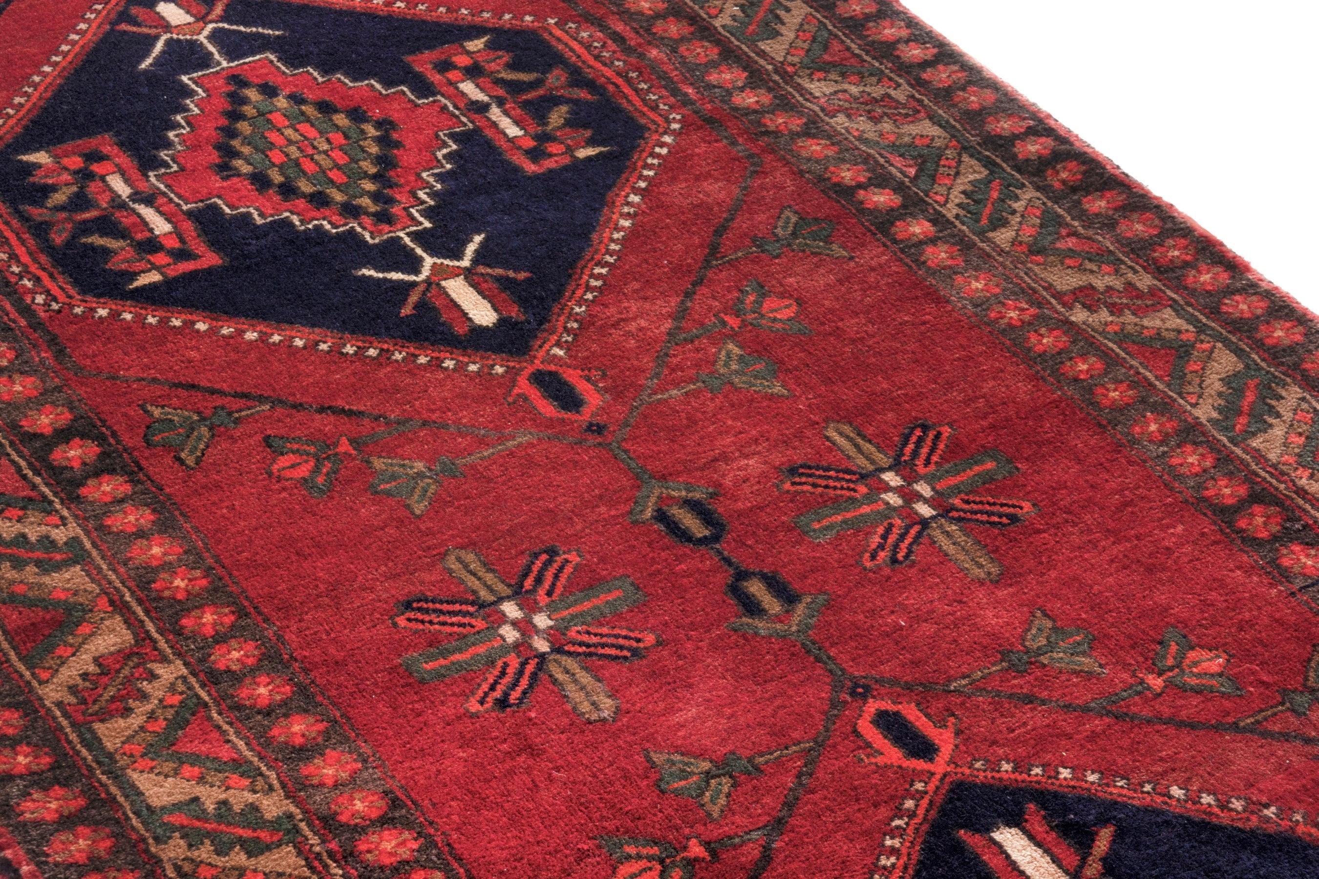 Persian Azerbaijan runner rug in deep red and burgundy, view 9 of 27