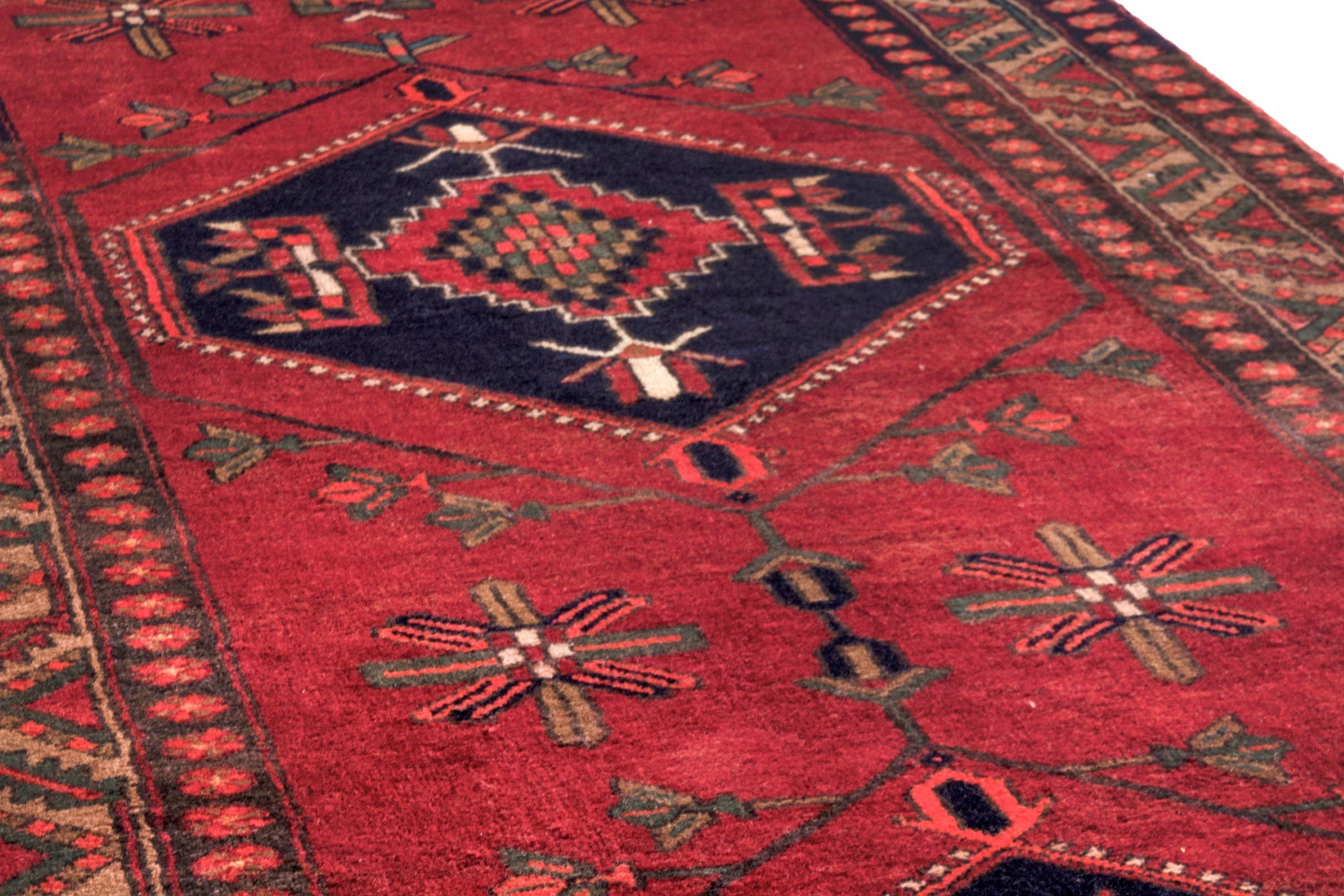 Persian Azerbaijan runner rug in deep red and burgundy, view 10 of 27