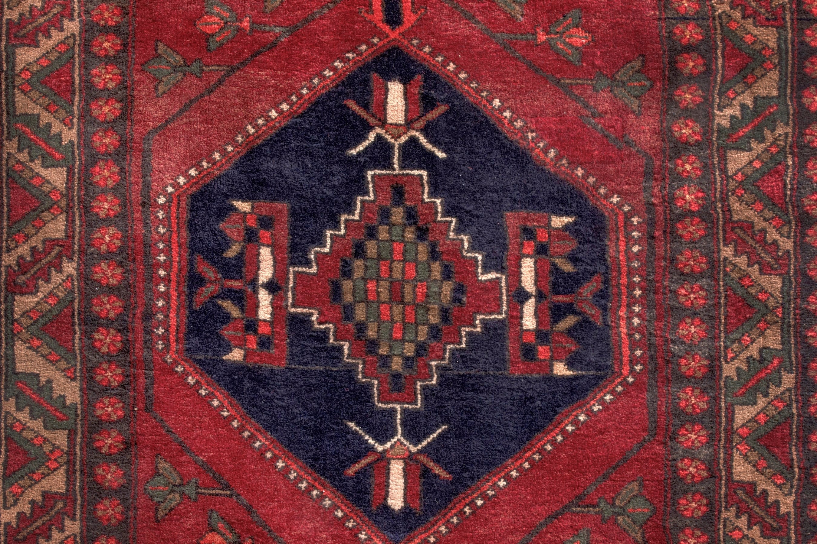 Persian Azerbaijan runner rug in deep red and burgundy, view 14 of 27