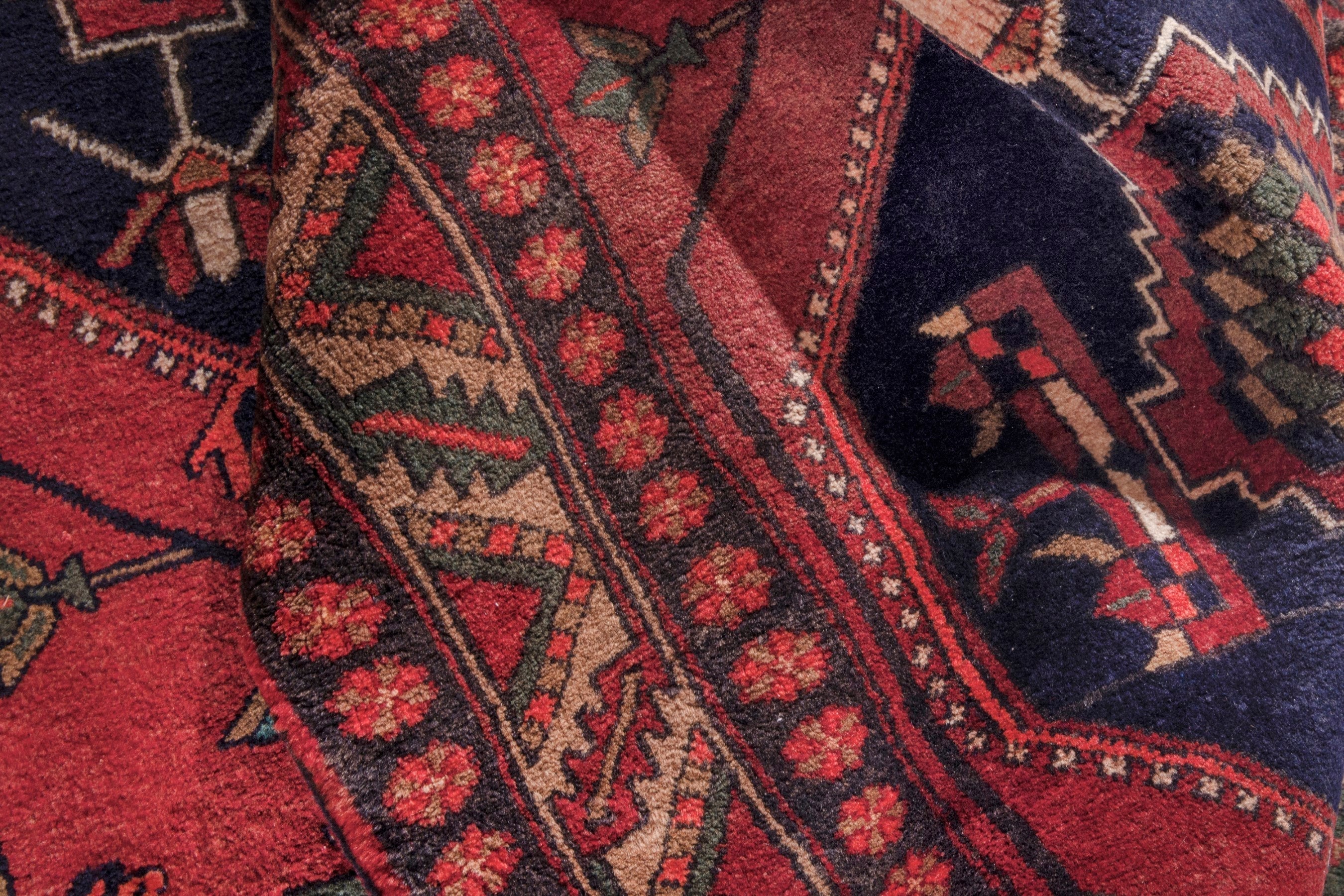 Persian Azerbaijan runner rug in deep red and burgundy, view 26 of 27