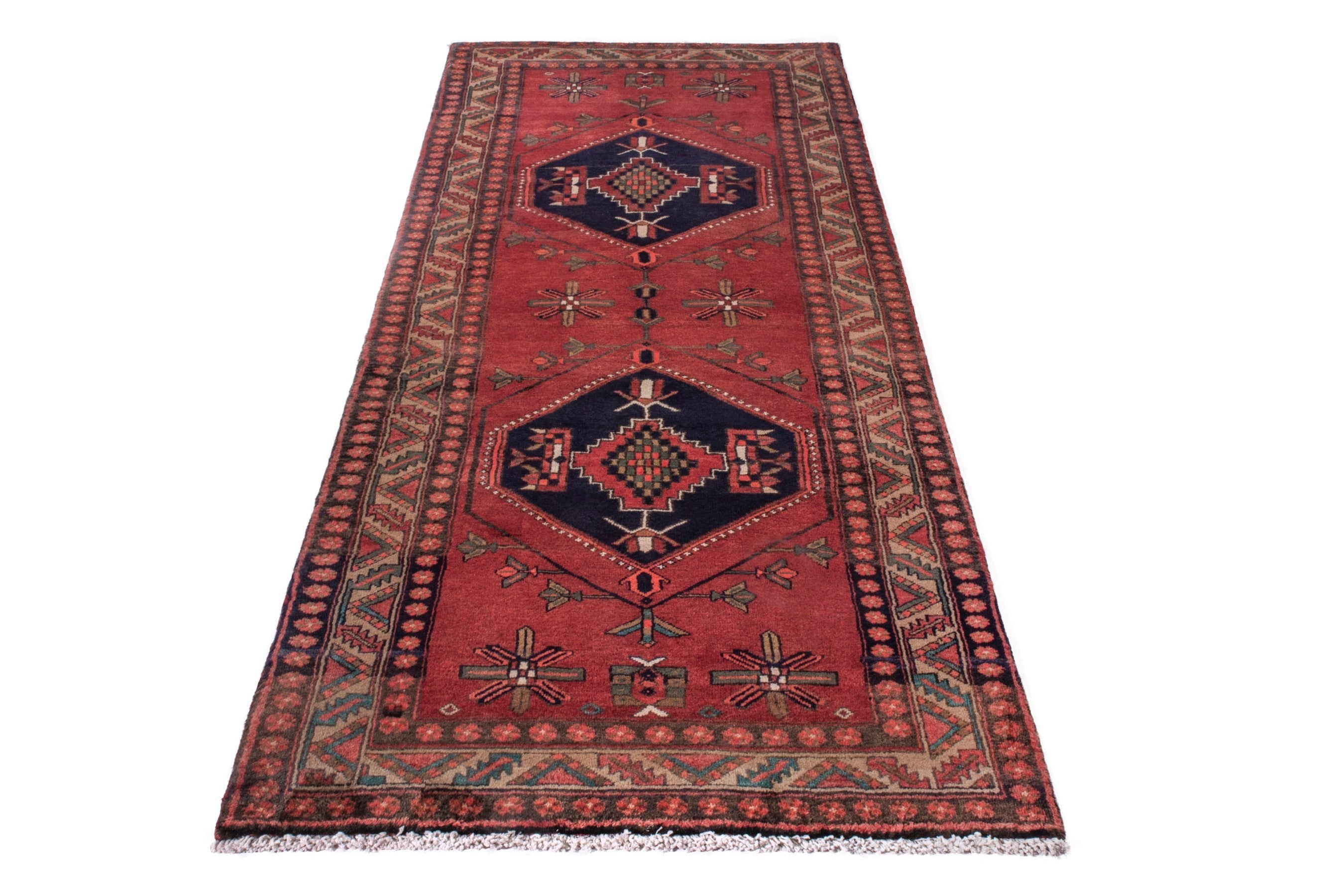 Persian Azerbaijan runner rug in deep red and burgundy, view 2 of 27
