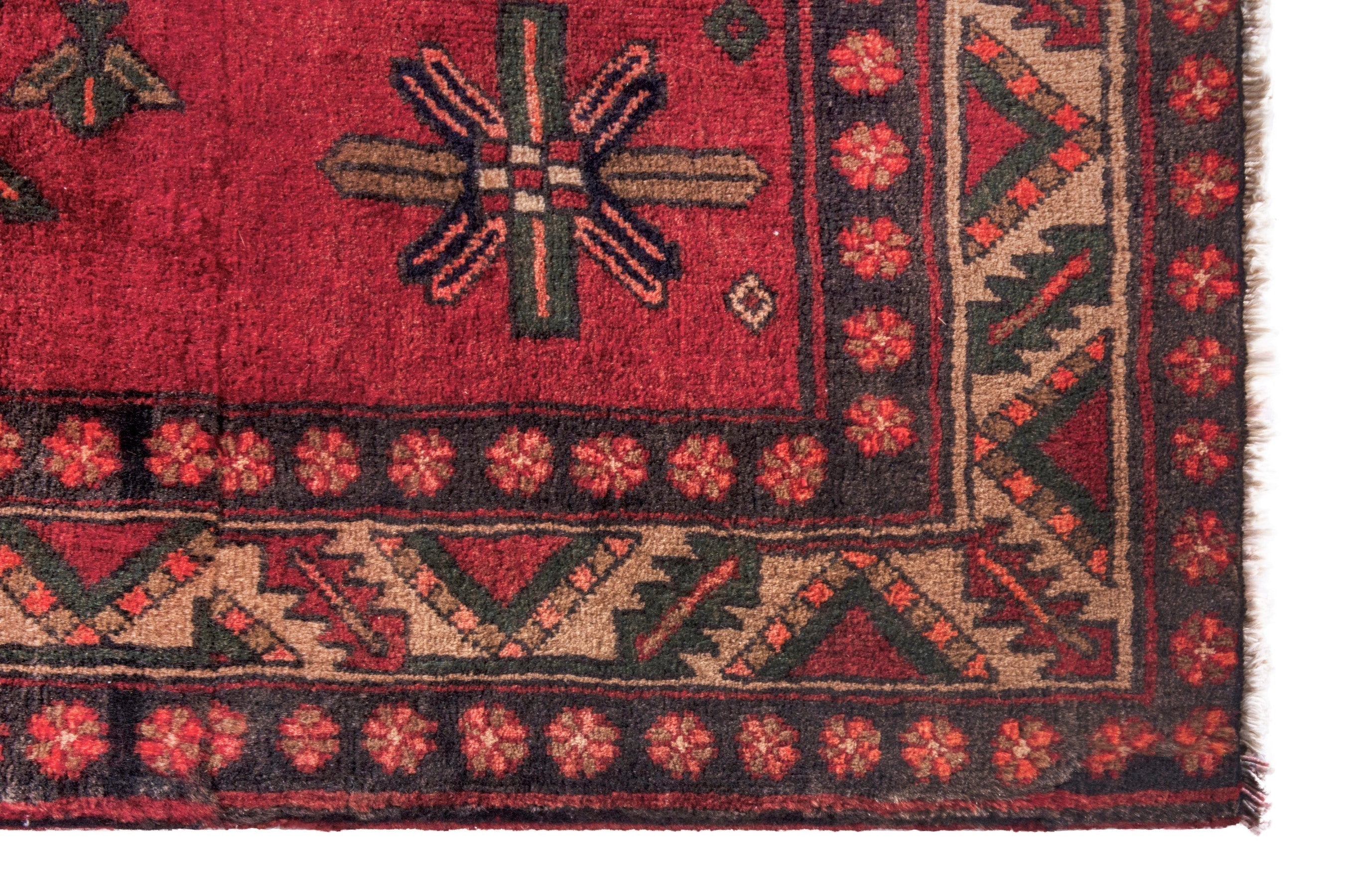 Persian Azerbaijan runner rug in deep red and burgundy, view 11 of 27