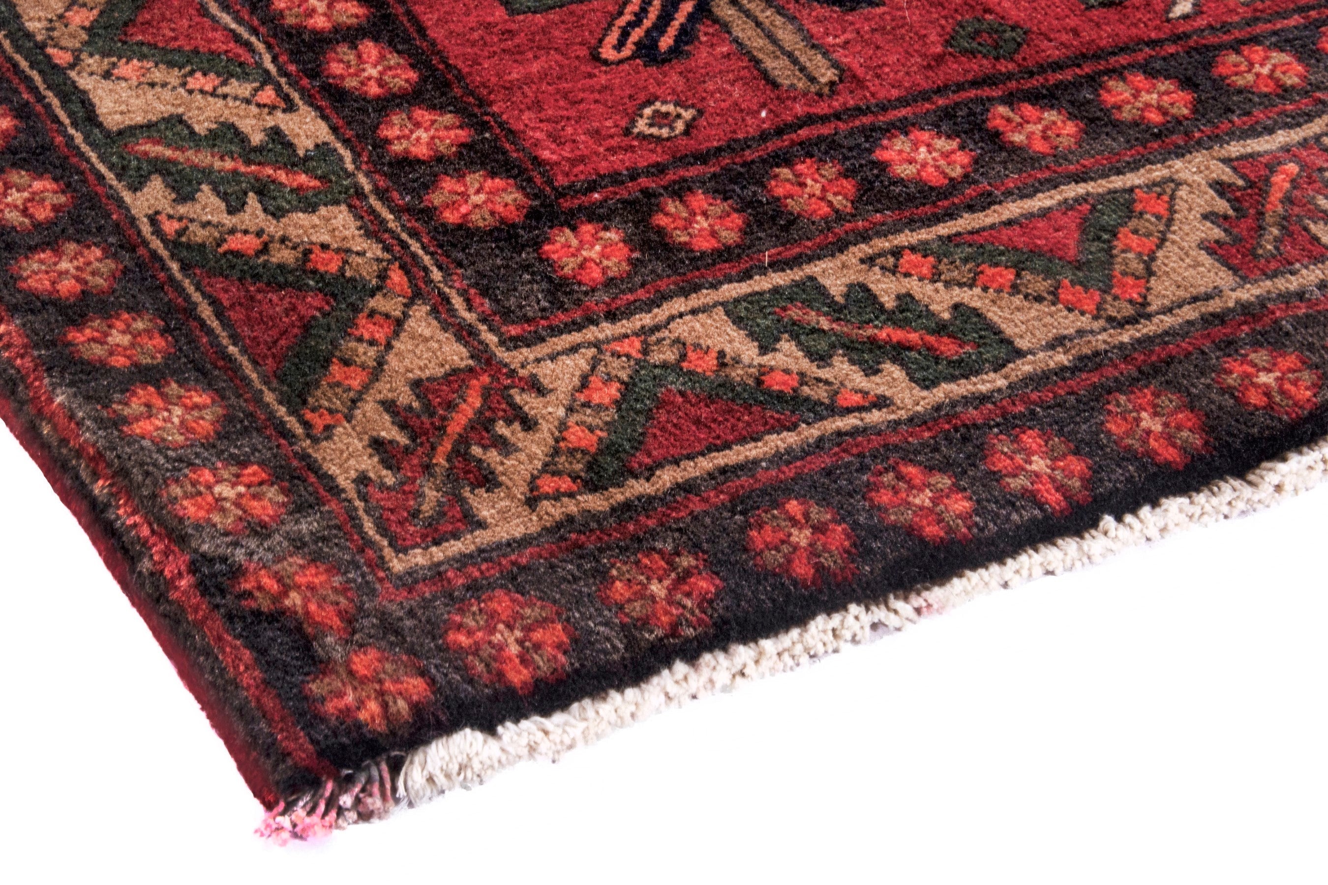Persian Azerbaijan runner rug in deep red and burgundy, view 4 of 27