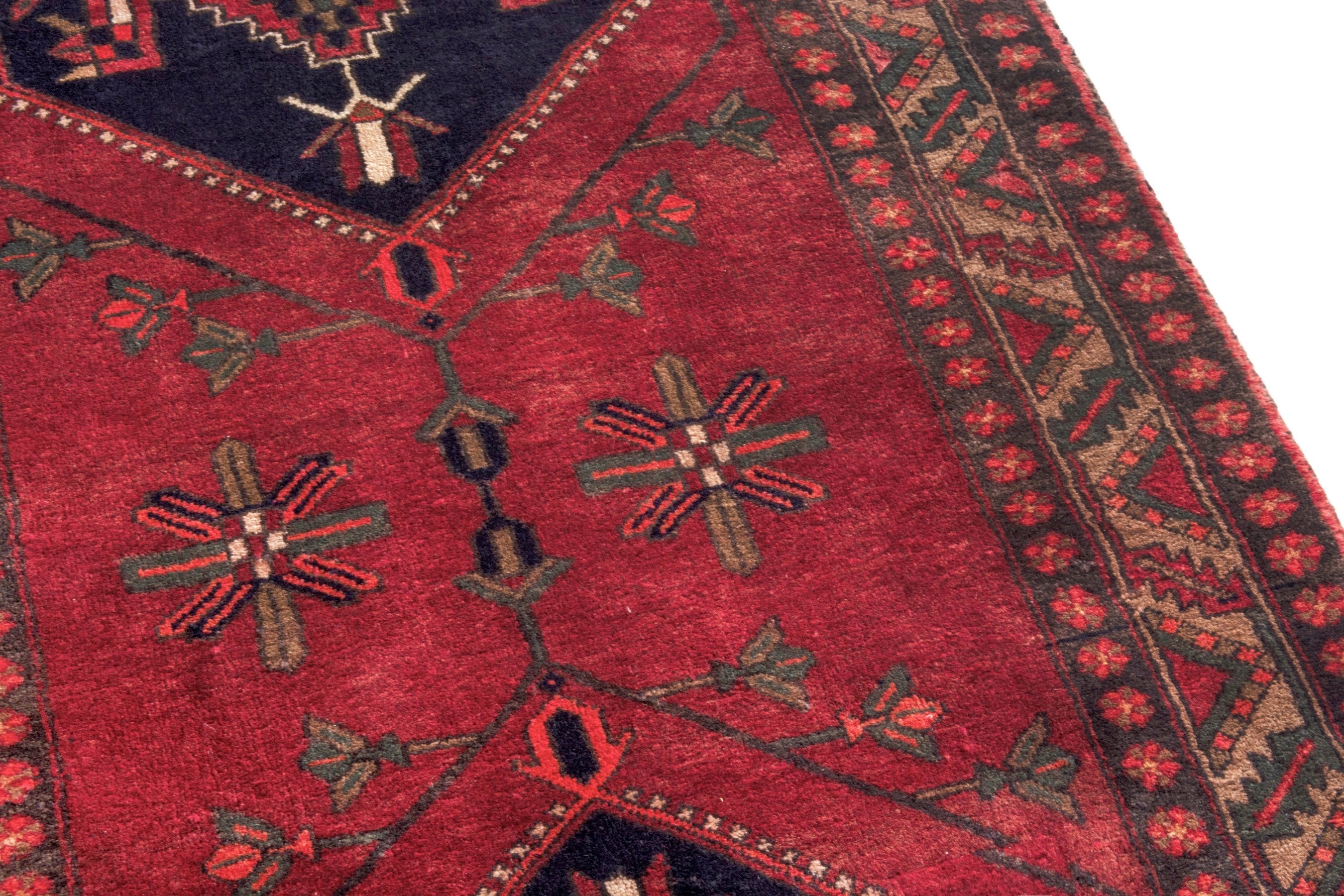 Persian Azerbaijan runner rug in deep red and burgundy, view 12 of 27