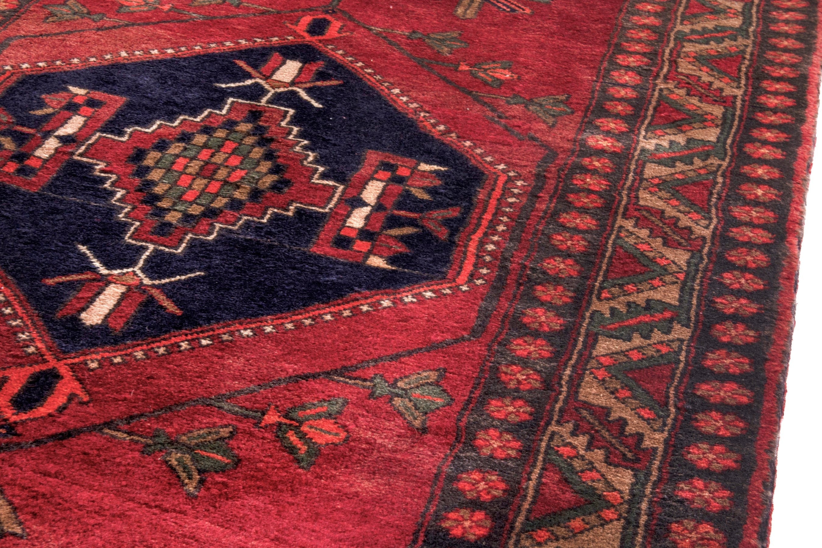 Persian Azerbaijan runner rug in deep red and burgundy, view 7 of 27