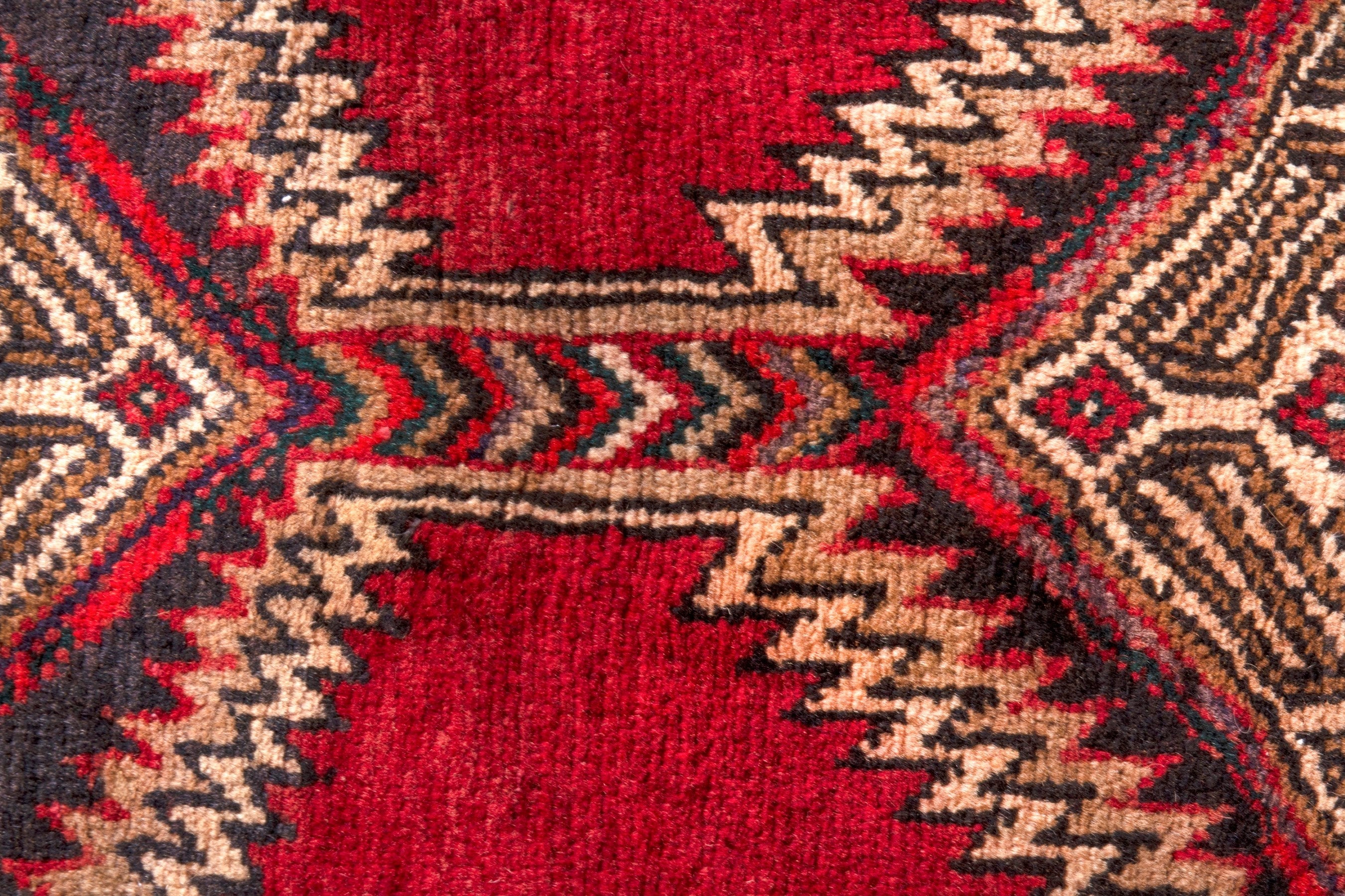 Persian Ardabil runner rug in deep red and cream, view 12 of 22