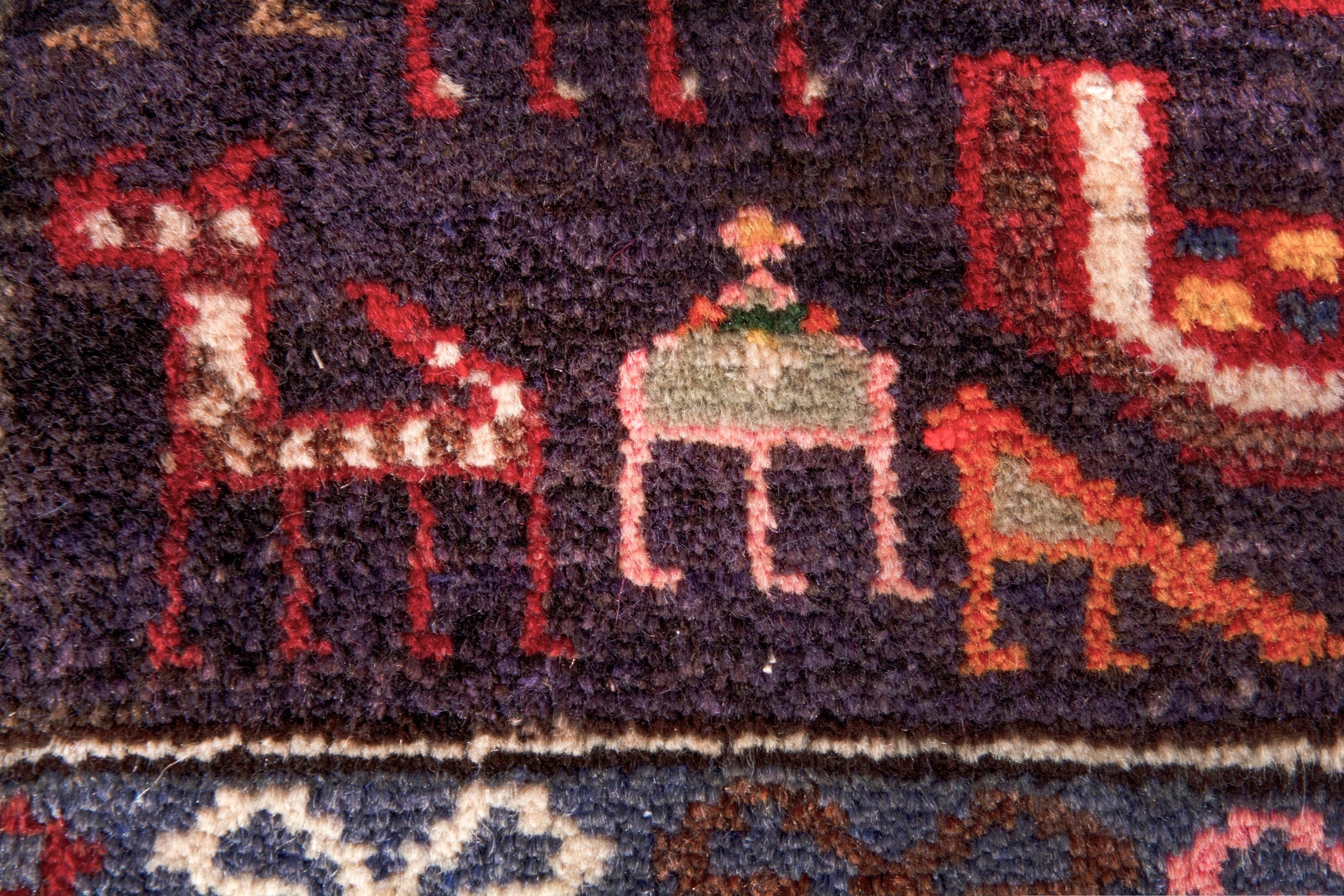 Persian Hamedan runner rug in deep red and dark brown, view 12 of 23