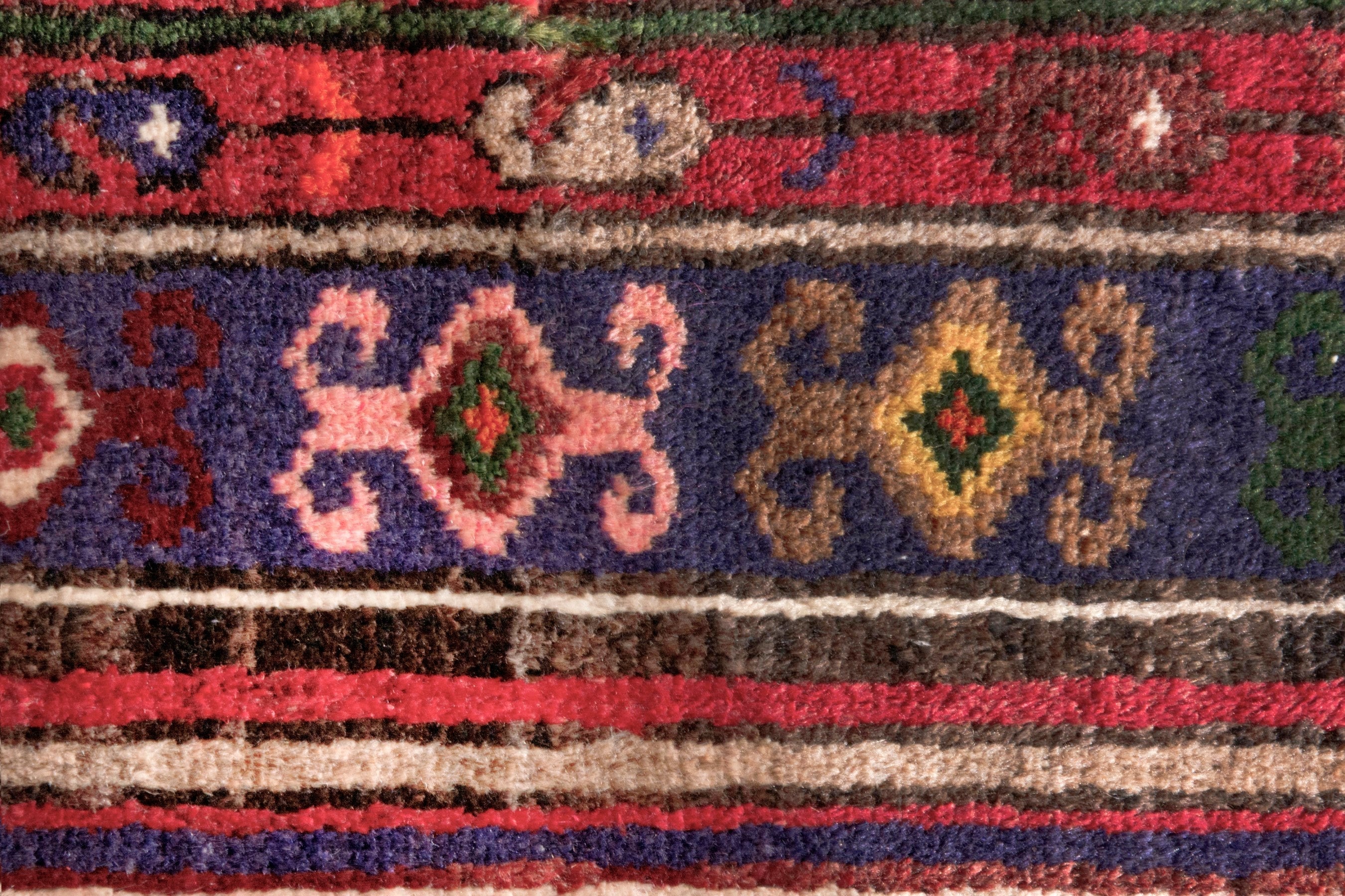 Persian Hamedan runner rug in deep red and dark brown, view 15 of 23