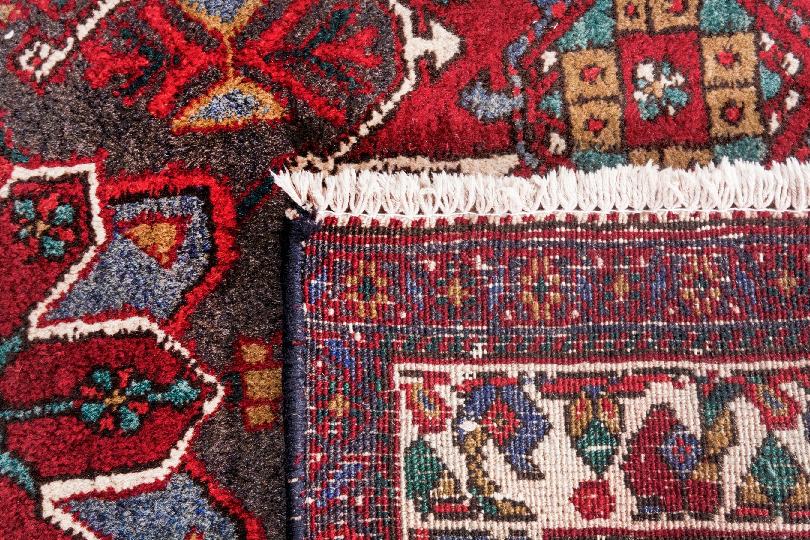 Persian Azerbaijan runner rug in deep red and cream, view 24 of 24
