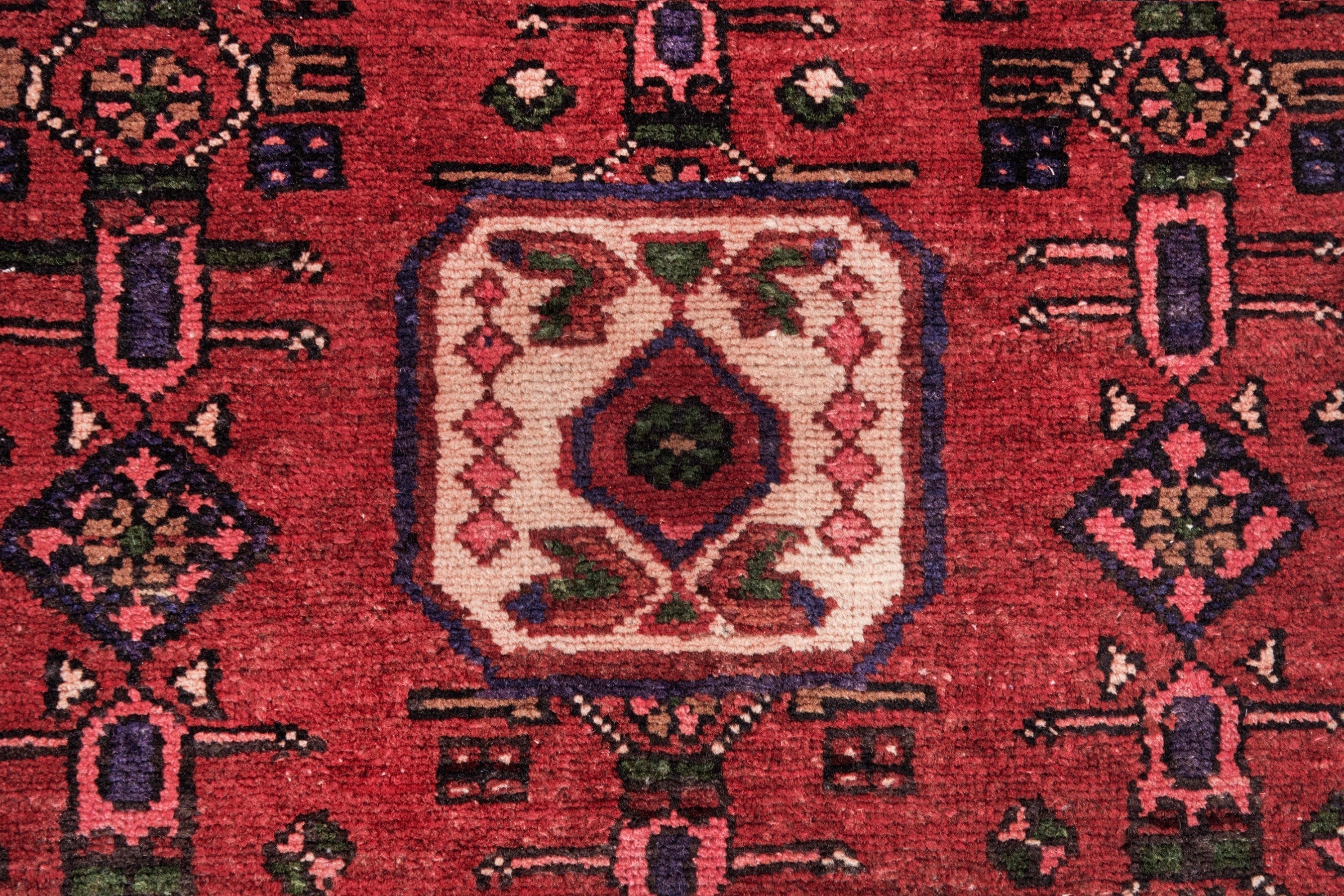 Persian Hamedan runner rug in deep red and burgundy, view 13 of 21