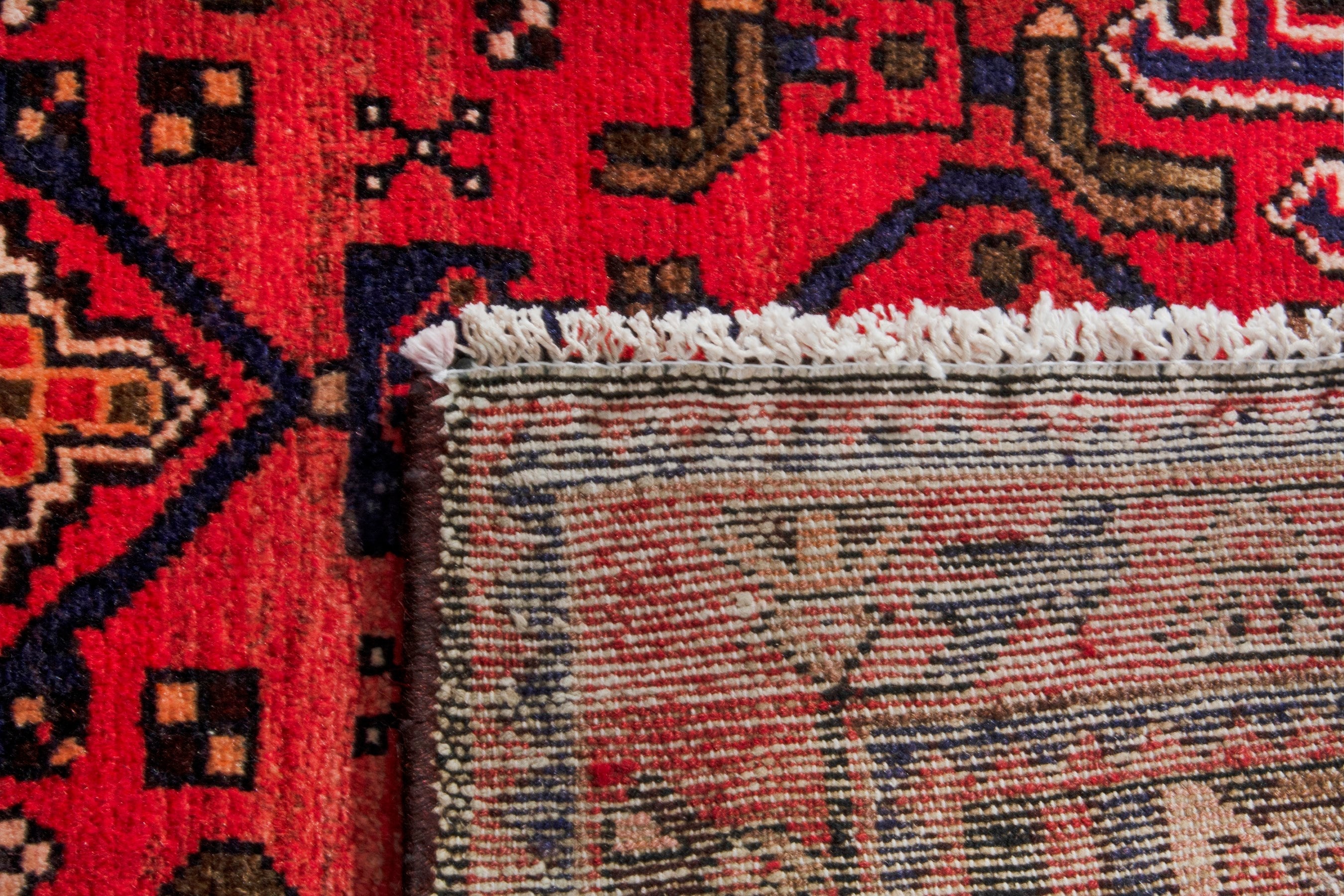 Persian Zanjan runner rug in deep red and burgundy, view 20 of 20