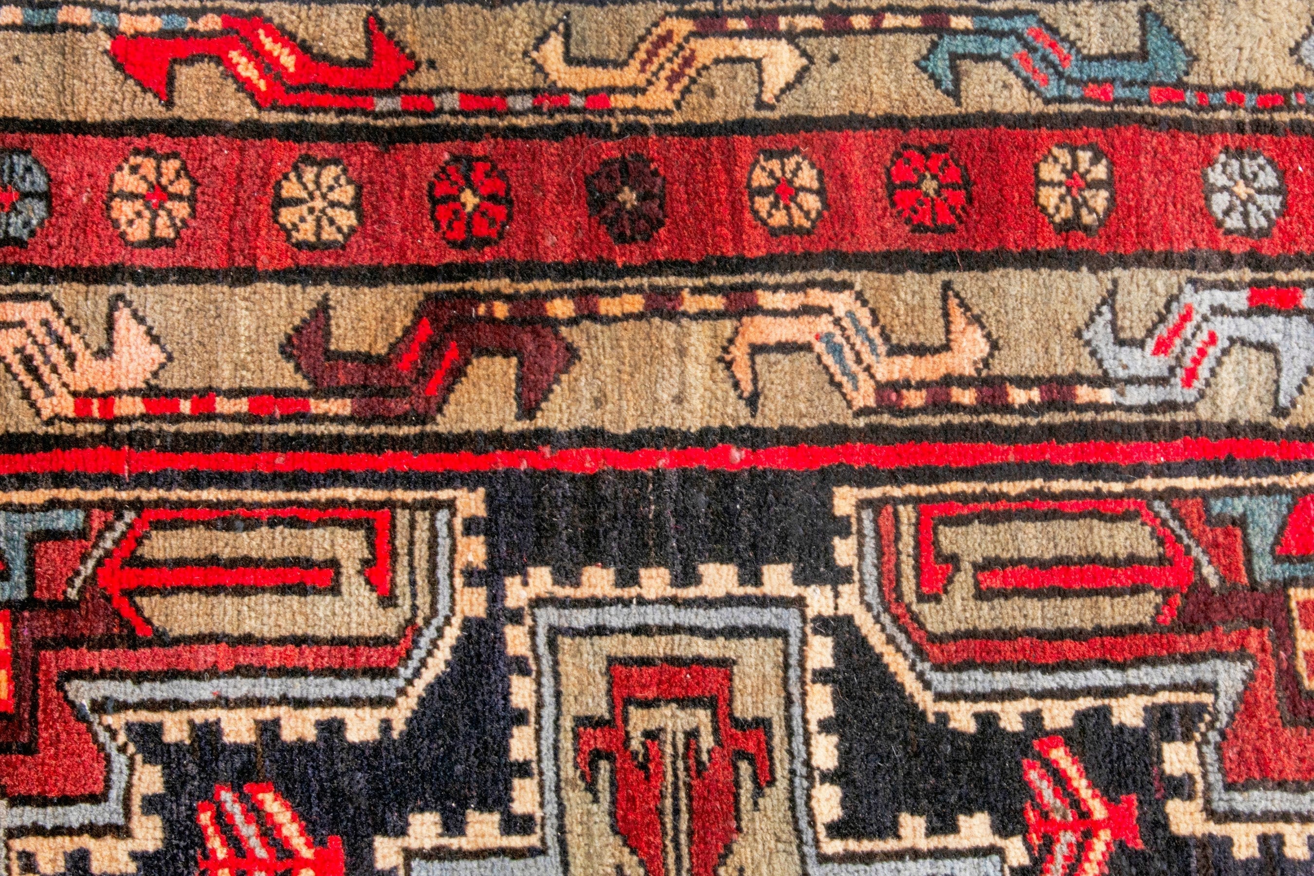Persian Ardabil runner rug in deep red and black cherry, view 15 of 22