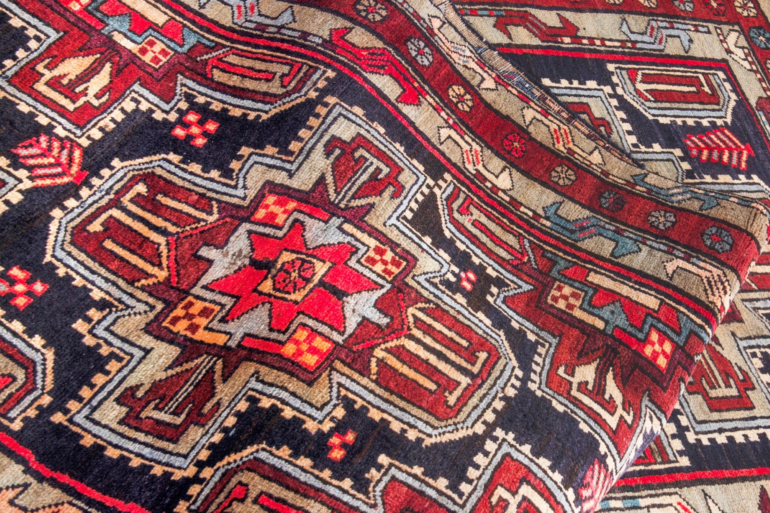 Persian Ardabil runner rug in deep red and black cherry, view 17 of 22