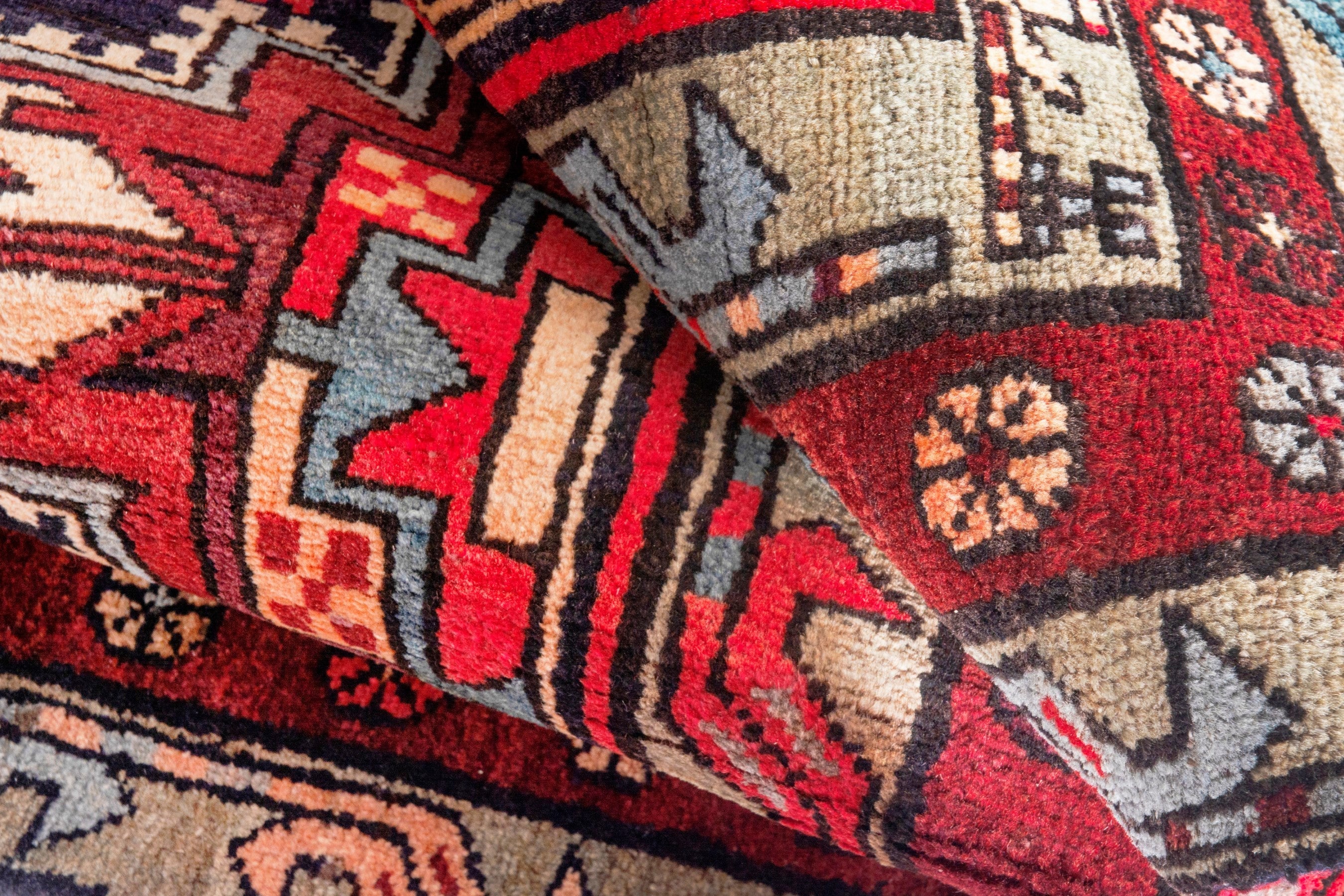 Persian Ardabil runner rug in deep red and black cherry, view 20 of 22