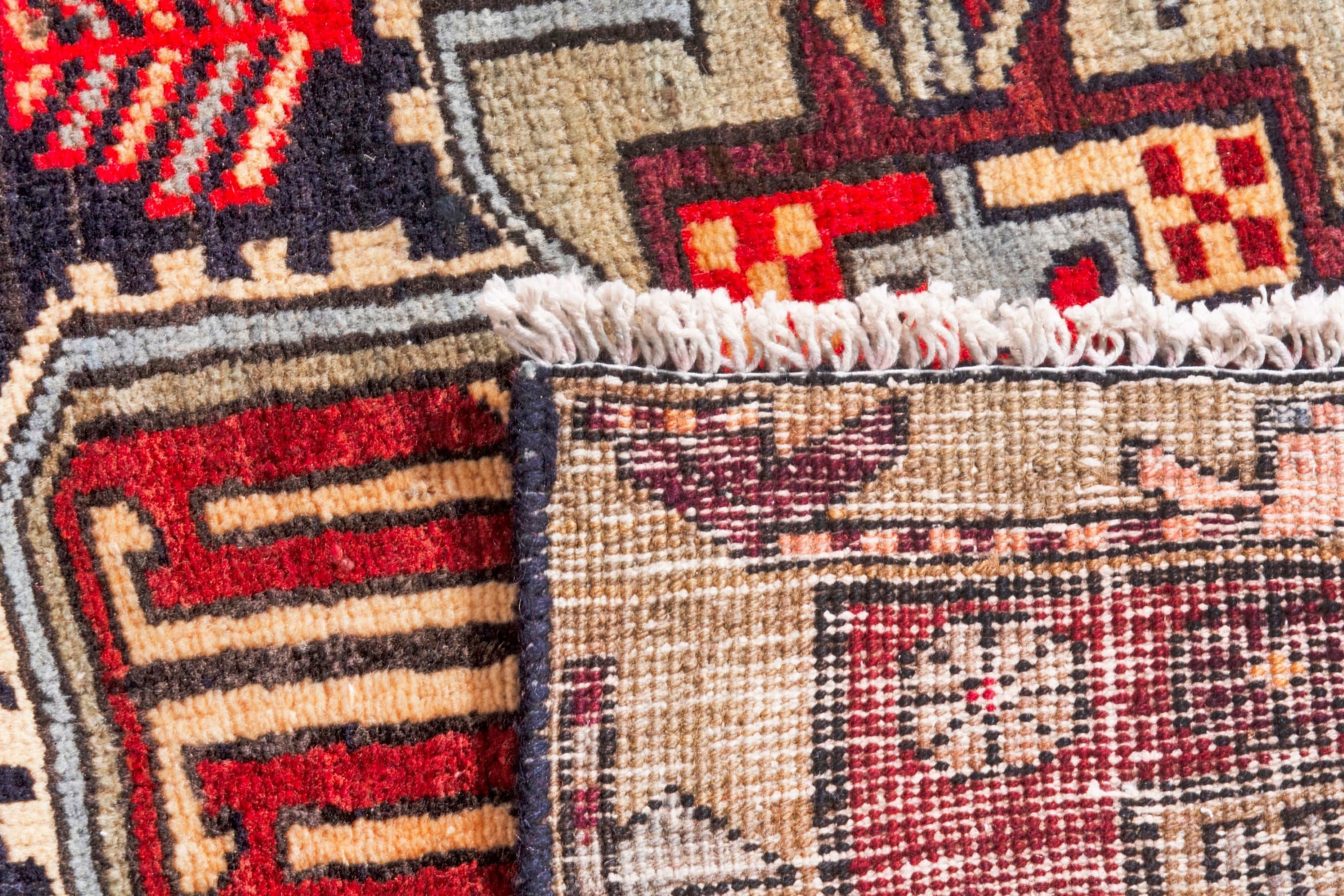 Persian Ardabil runner rug in deep red and black cherry, view 22 of 22