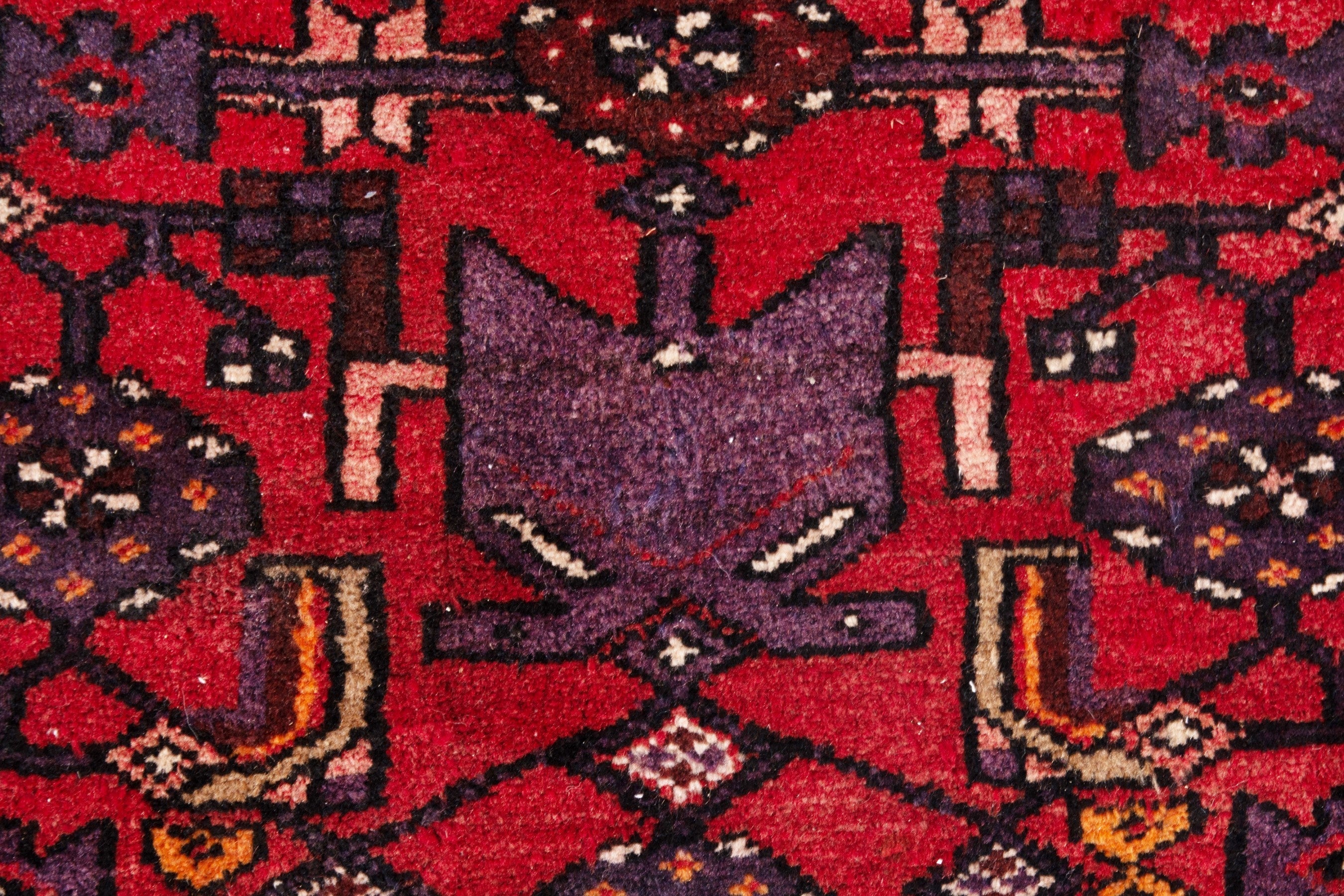 Persian Hamedan runner rug in deep red and burgundy, view 11 of 19