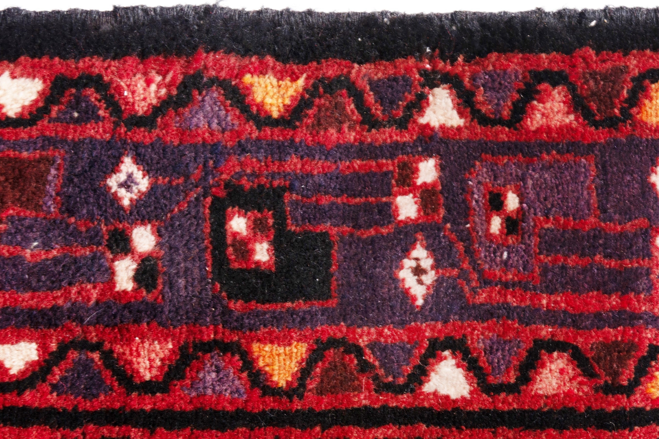 Persian Hamedan runner rug in deep red and burgundy, view 12 of 19